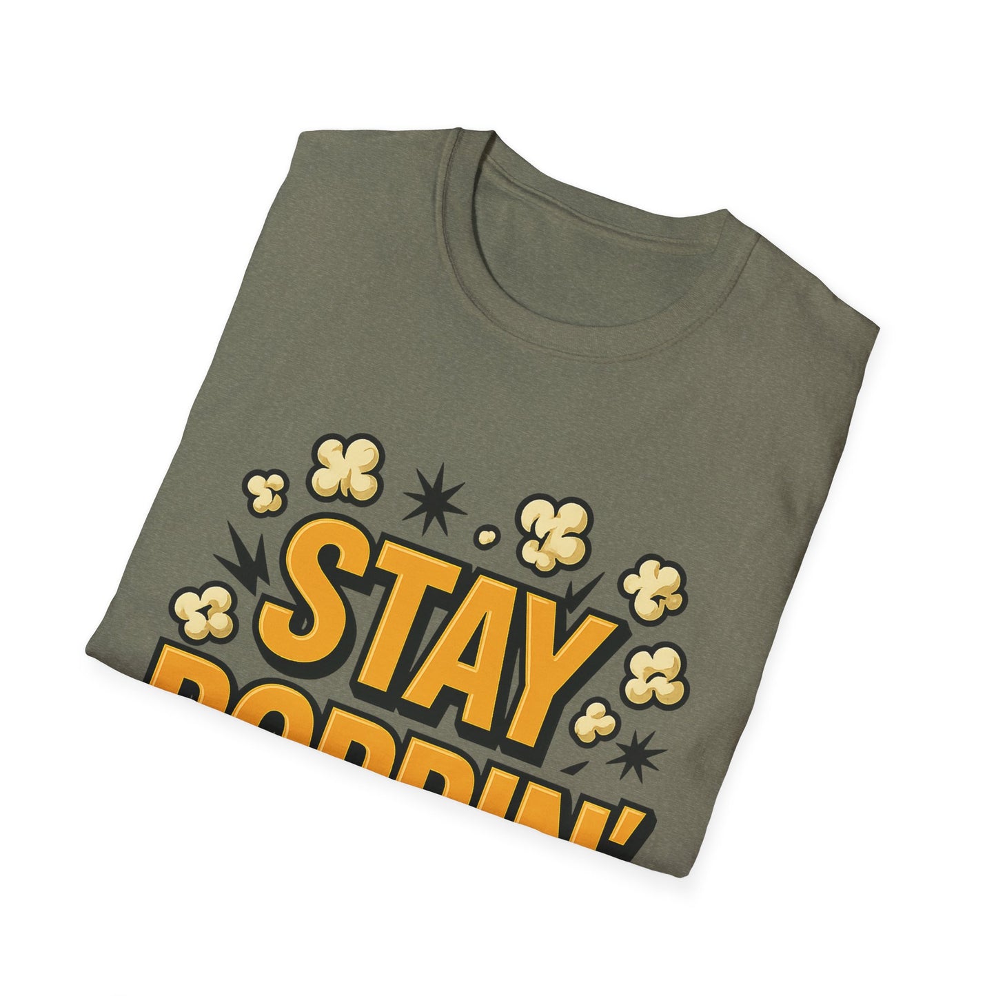 Stay Poppin’ Popcorn Shirt – Funny Retro Snack Tee – Movie Night T-Shirt for Popcorn Lovers & Film Fans