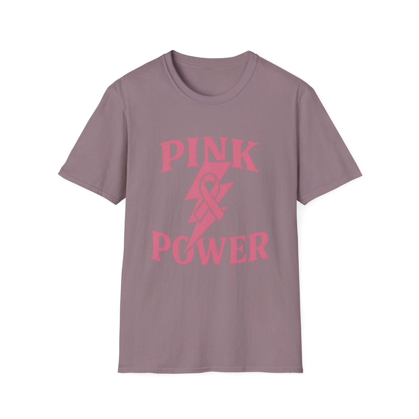 Pink Power Shirt | Breast Cancer Awareness Lightning Ribbon Tee | Survivor Fighter Strong Support Hope T-Shirt October Month