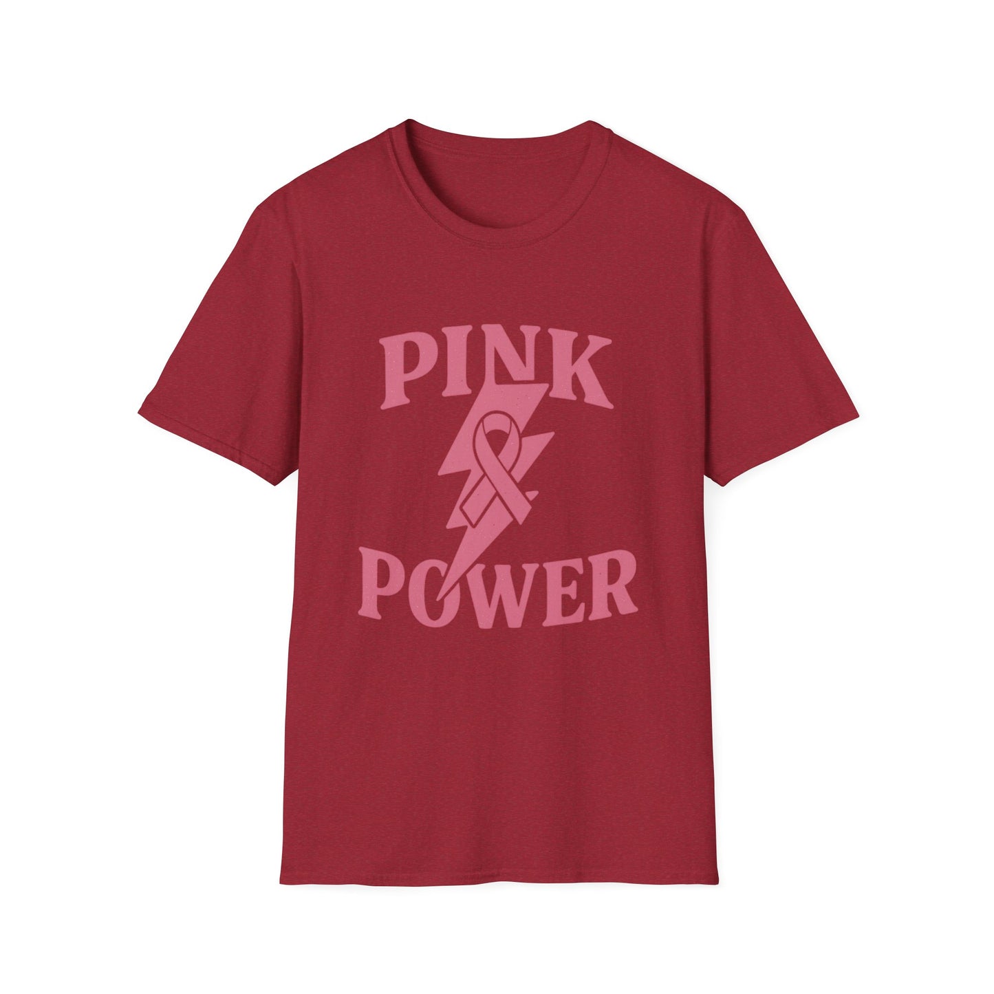 Pink Power Shirt | Breast Cancer Awareness Lightning Ribbon Tee | Survivor Fighter Strong Support Hope T-Shirt October Month