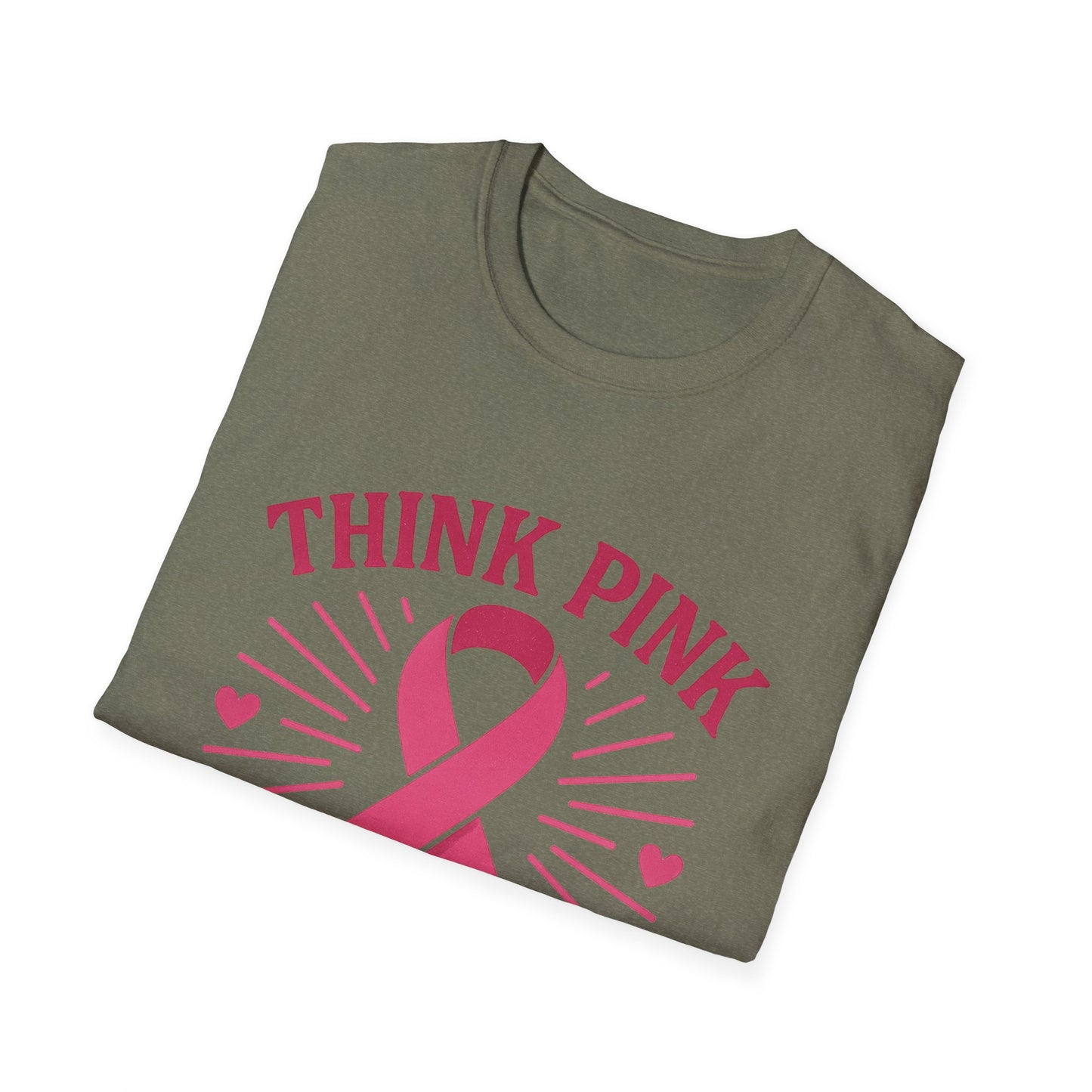 Think Pink Shirt Live Strong | Breast Cancer Awareness Ribbon Tee | Pink Support Hope Strength T-Shirt Women Men October