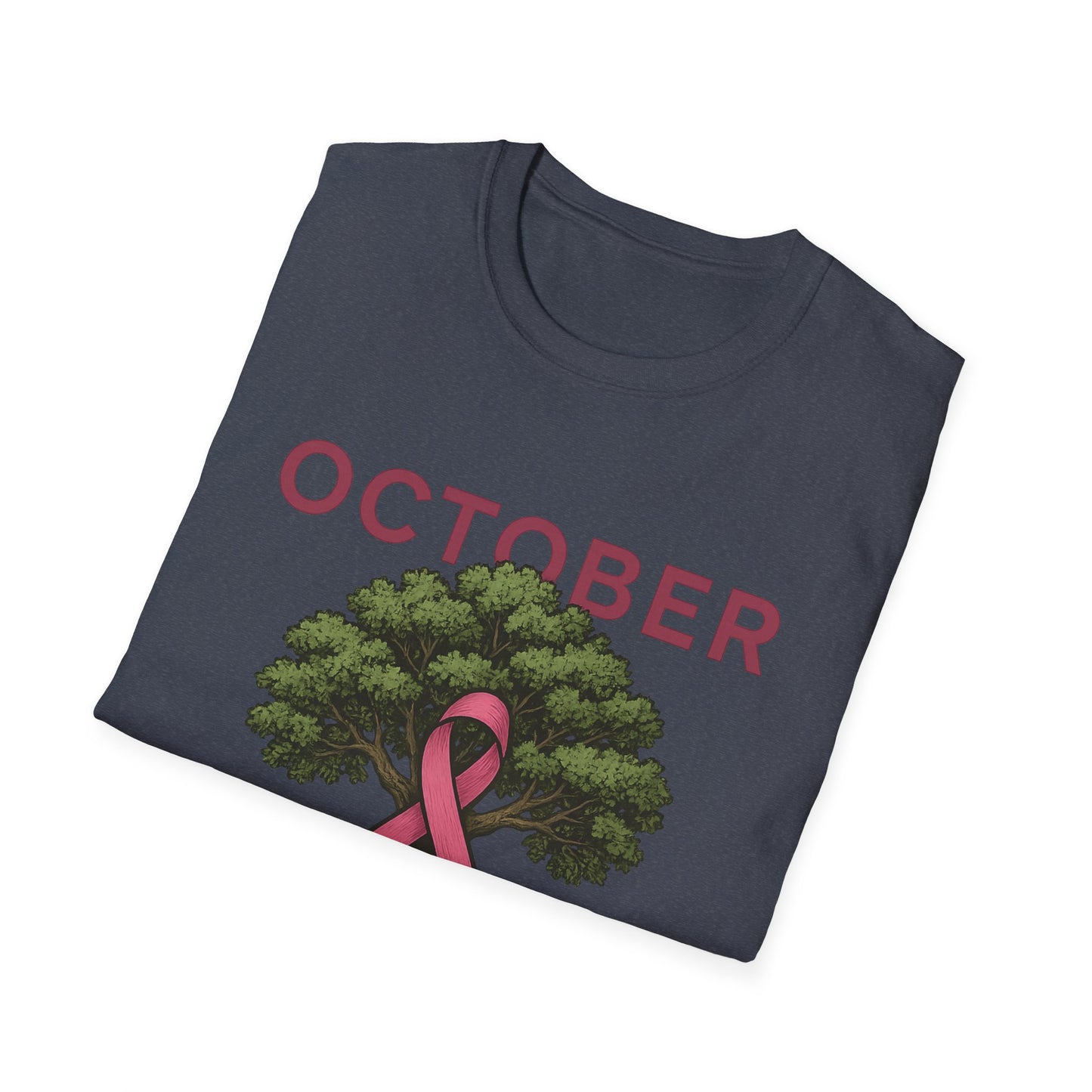 October Strong Shirt | Breast Cancer Awareness Pink Ribbon Tree Tee | Survivor Fighter Support T-Shirt Hope Strength Courage