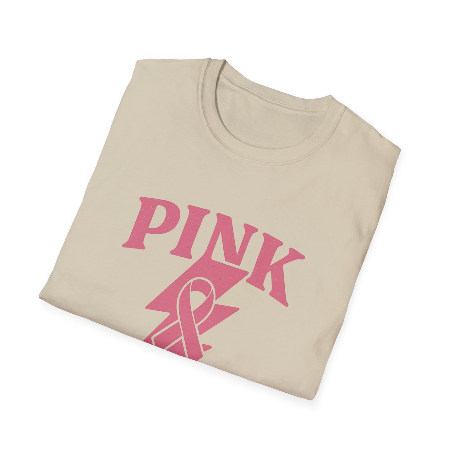 Pink Power Shirt | Breast Cancer Awareness Lightning Ribbon Tee | Survivor Fighter Strong Support Hope T-Shirt October Month