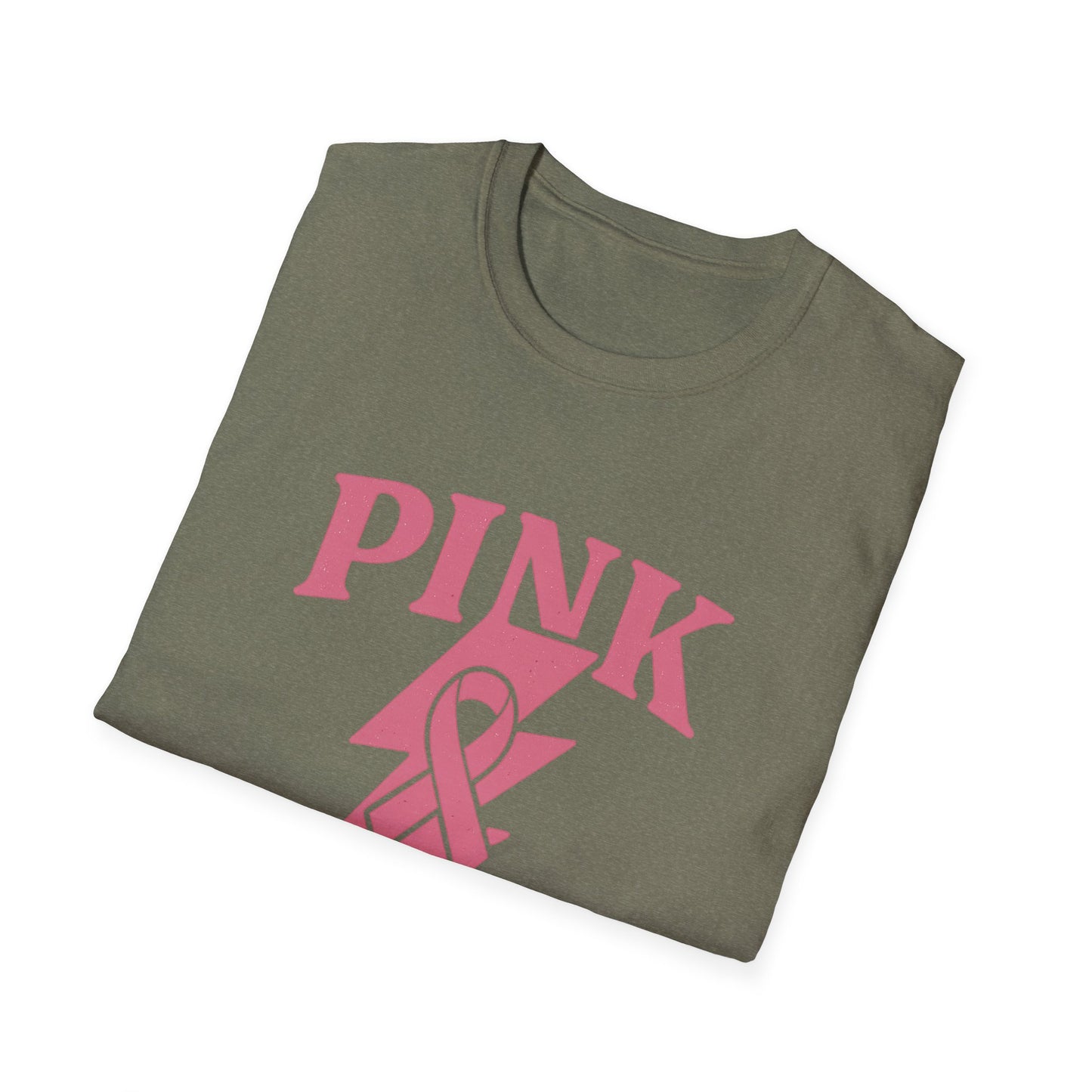 Pink Power Shirt | Breast Cancer Awareness Lightning Ribbon Tee | Survivor Fighter Strong Support Hope T-Shirt October Month