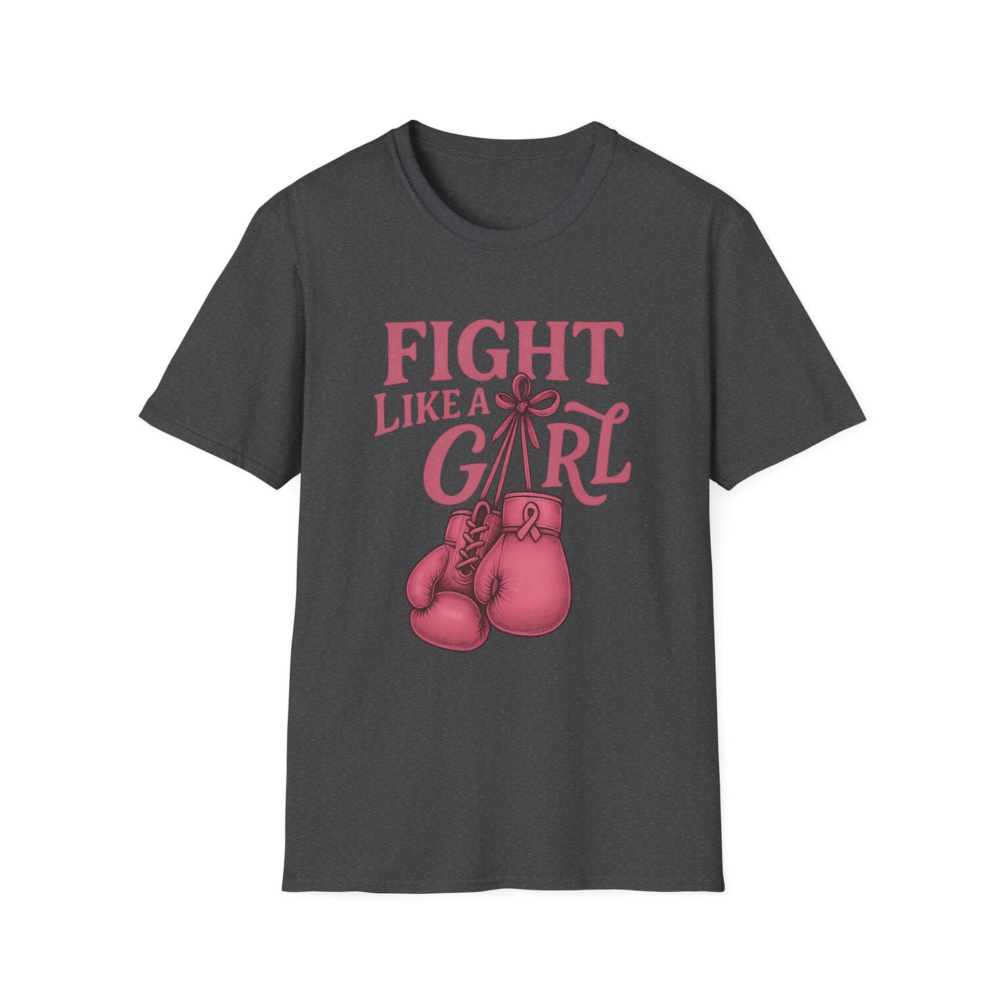 Fight Like a Girl Shirt | Breast Cancer Awareness Boxing Gloves Tee | Pink Ribbon Strength Support T-Shirt Survivor Fighter