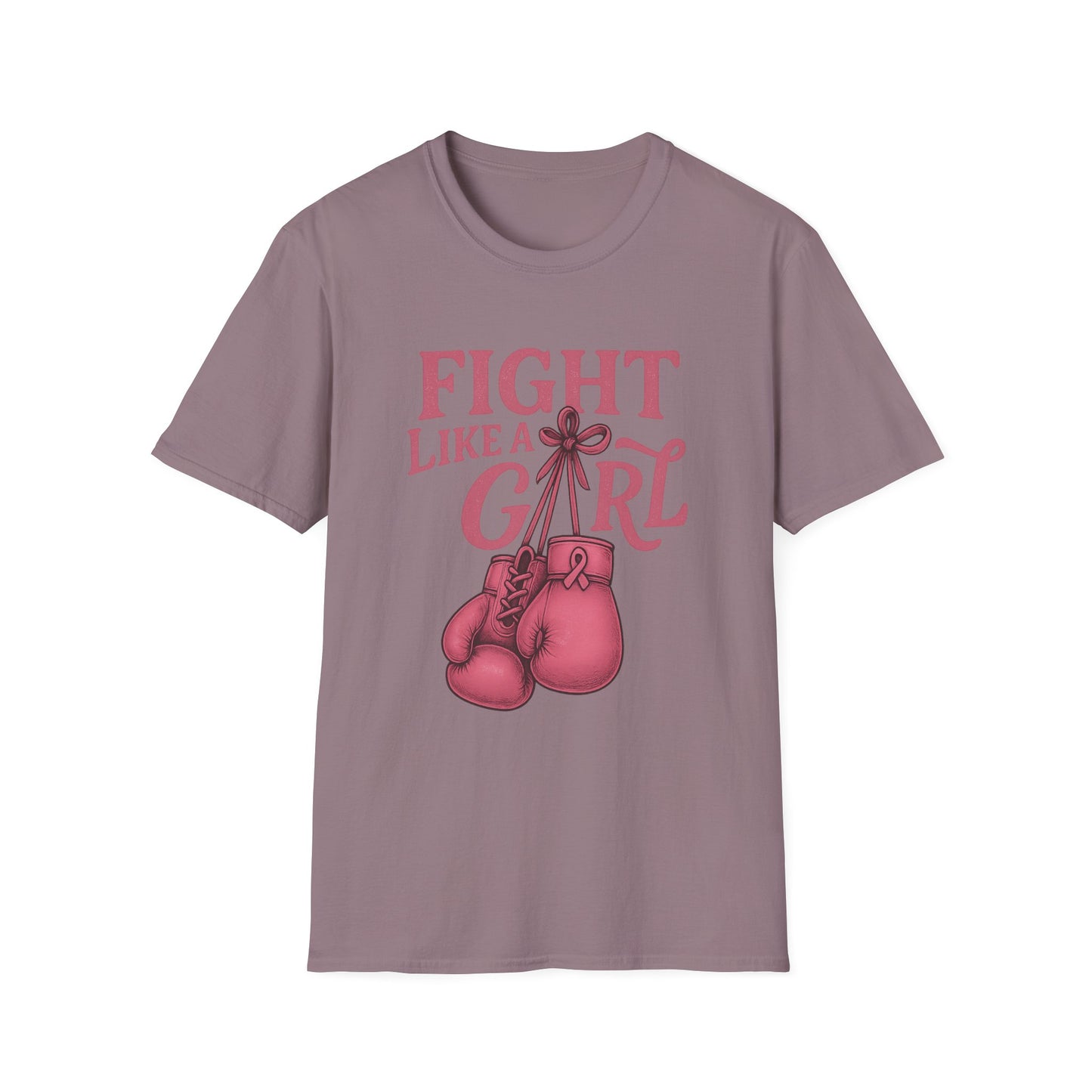 Fight Like a Girl Shirt | Breast Cancer Awareness Boxing Gloves Tee | Pink Ribbon Strength Support T-Shirt Survivor Fighter