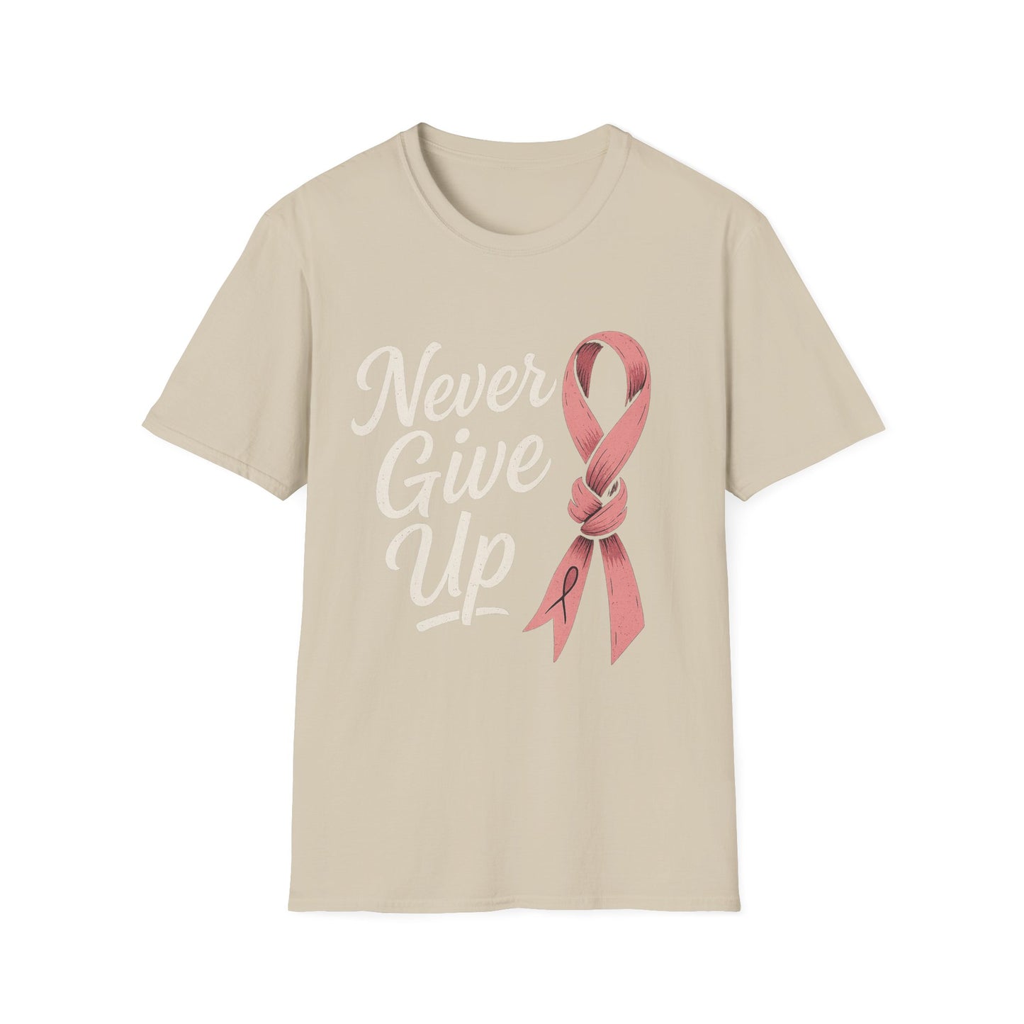 Never Give Up Shirt | Breast Cancer Awareness Pink Ribbon Tee | Inspirational Support Survivor Fighter T-Shirt October Hope