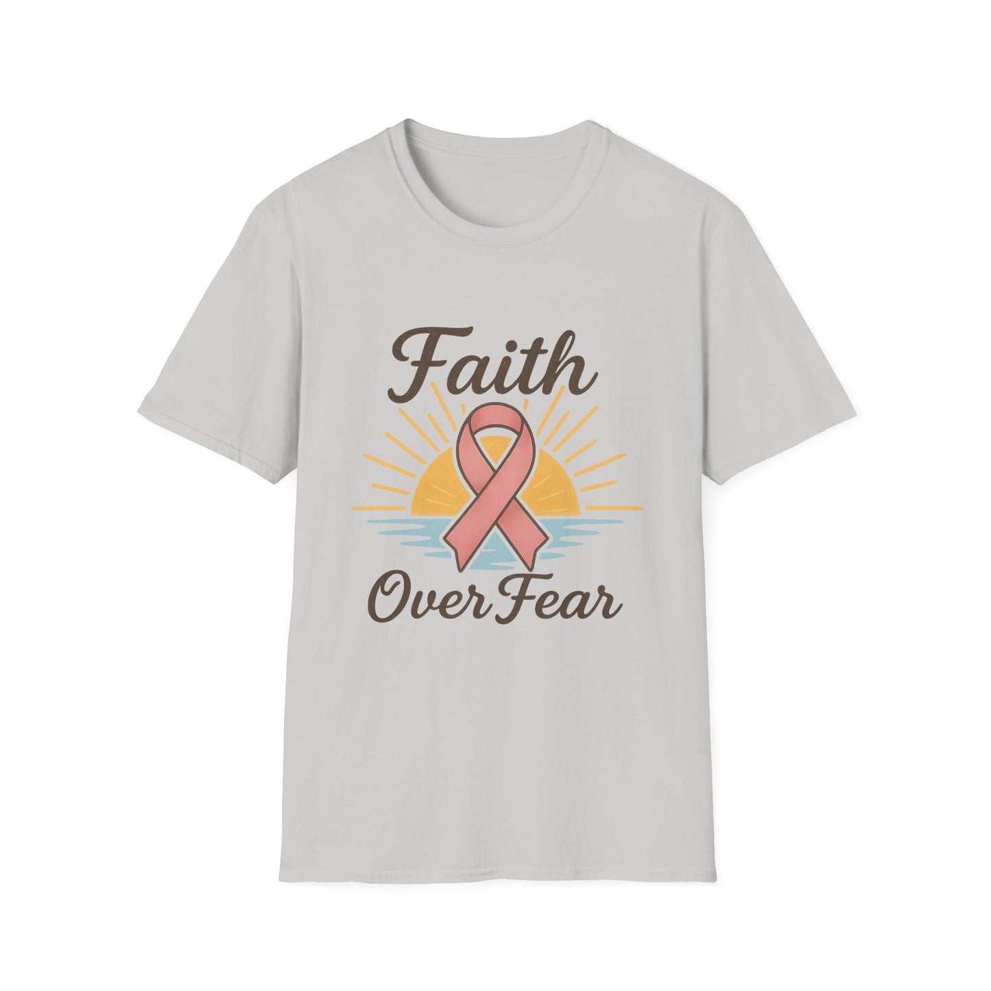 Faith Over Fear Shirt | Breast Cancer Awareness Pink Ribbon Tee | Inspirational Hope Support Survivor Fighter T-Shirt October