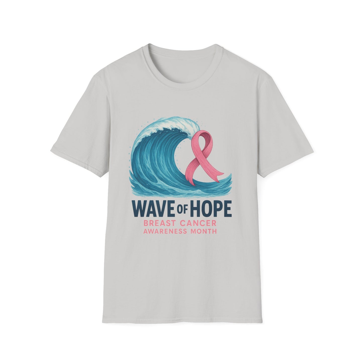 Wave of Hope Shirt | Breast Cancer Awareness Month Tee | Ocean Pink Ribbon Support Survivor Fighter T-Shirt October Strong