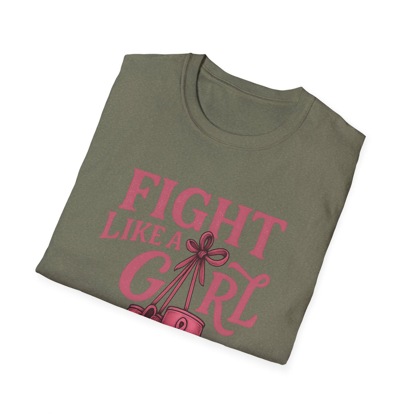Fight Like a Girl Shirt | Breast Cancer Awareness Boxing Gloves Tee | Pink Ribbon Strength Support T-Shirt Survivor Fighter