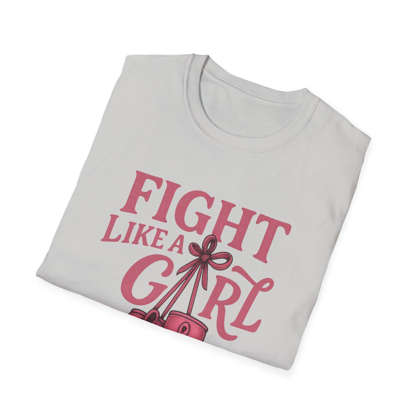 Fight Like a Girl Shirt | Breast Cancer Awareness Boxing Gloves Tee | Pink Ribbon Strength Support T-Shirt Survivor Fighter