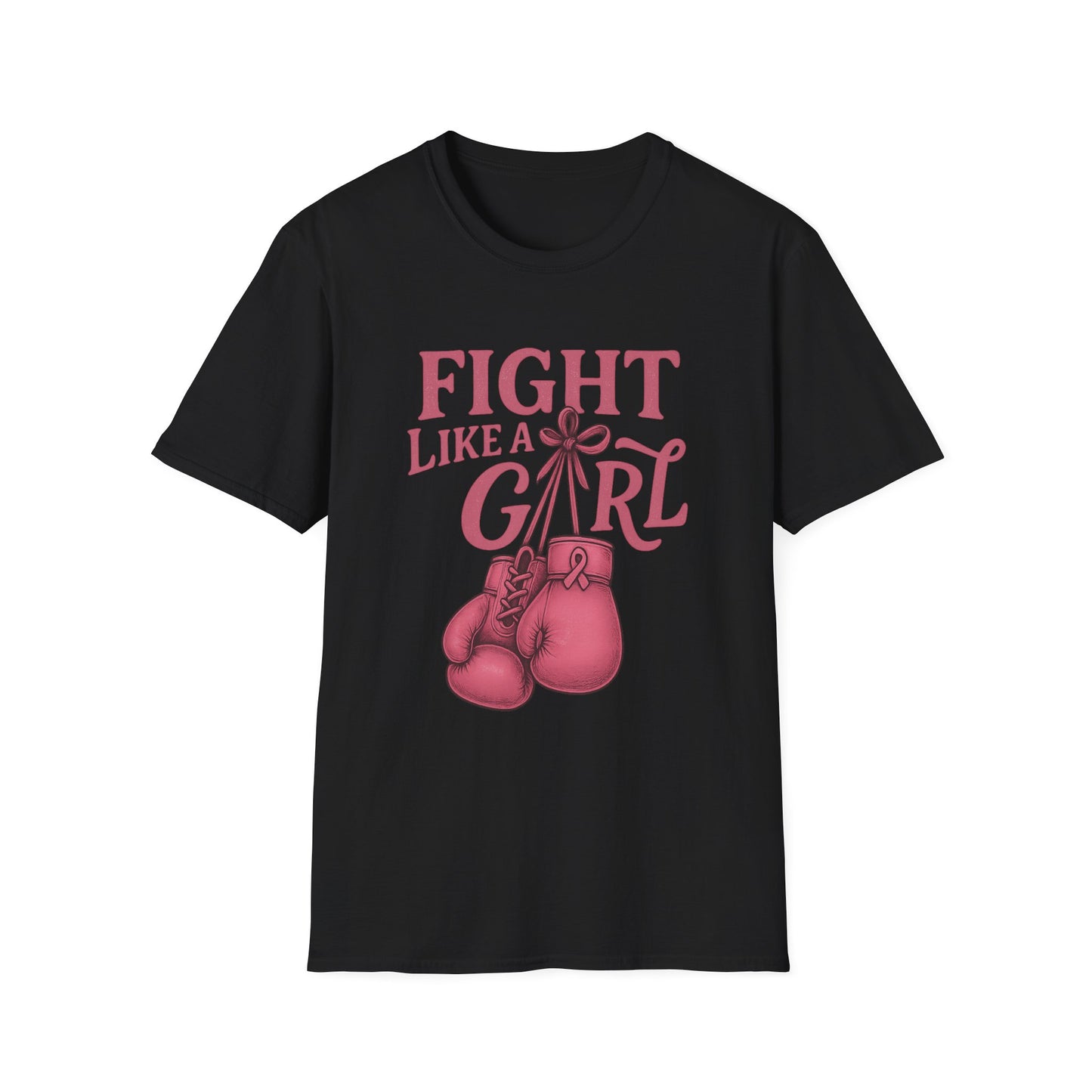 Fight Like a Girl Shirt | Breast Cancer Awareness Boxing Gloves Tee | Pink Ribbon Strength Support T-Shirt Survivor Fighter