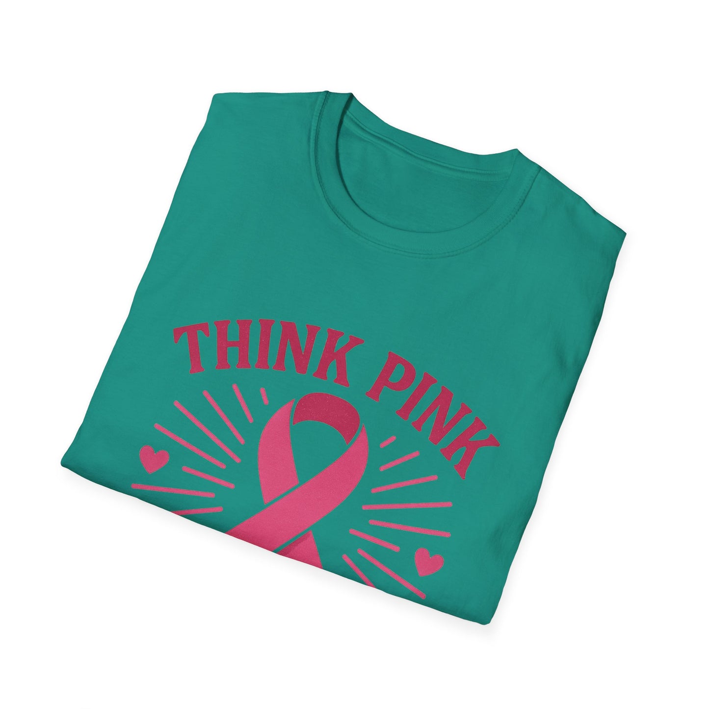 Think Pink Shirt Live Strong | Breast Cancer Awareness Ribbon Tee | Pink Support Hope Strength T-Shirt Women Men October