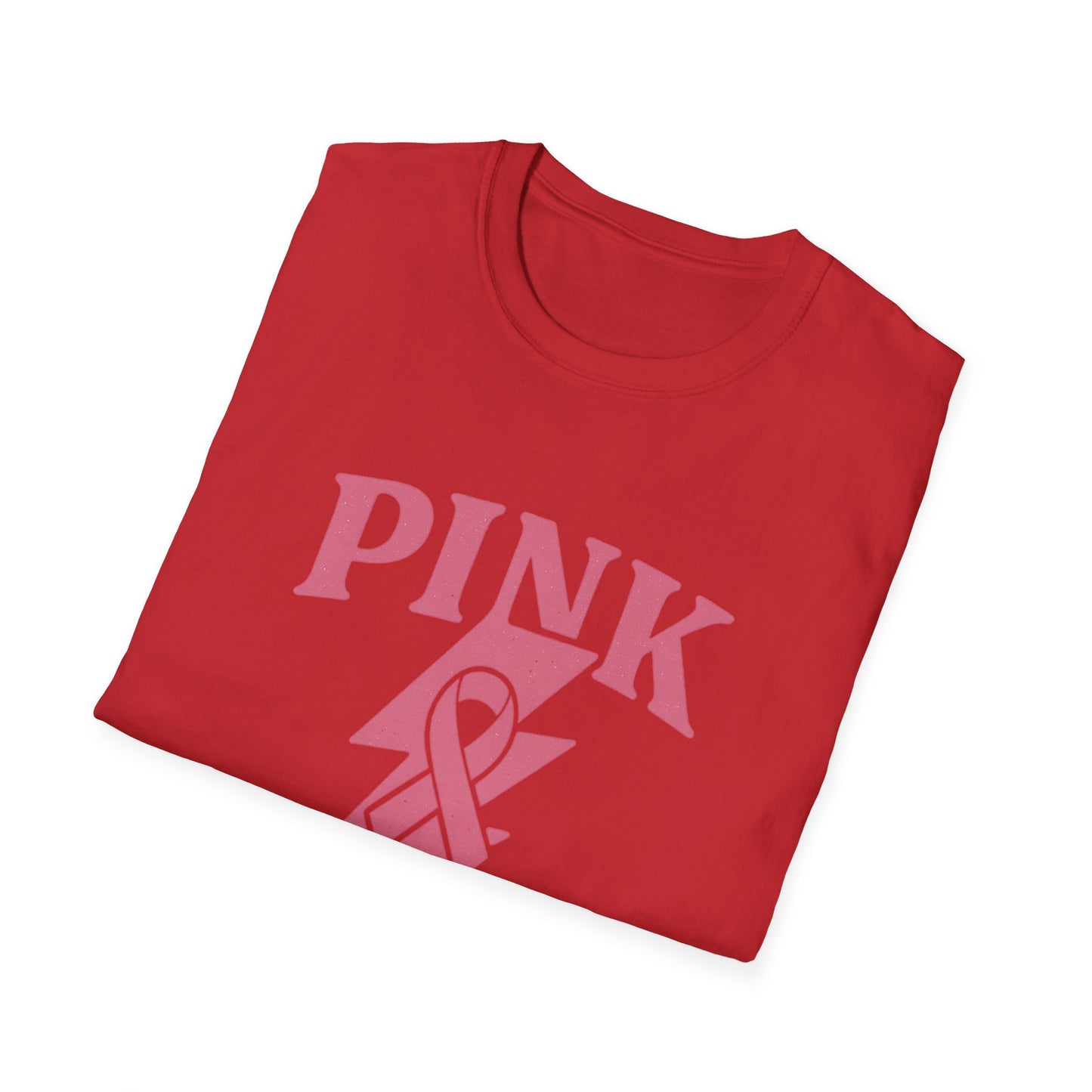 Pink Power Shirt | Breast Cancer Awareness Lightning Ribbon Tee | Survivor Fighter Strong Support Hope T-Shirt October Month