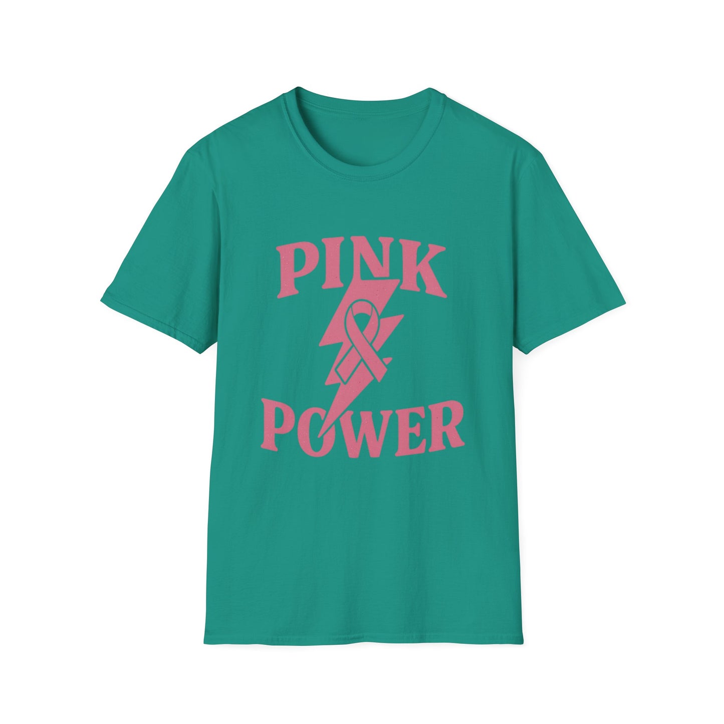 Pink Power Shirt | Breast Cancer Awareness Lightning Ribbon Tee | Survivor Fighter Strong Support Hope T-Shirt October Month