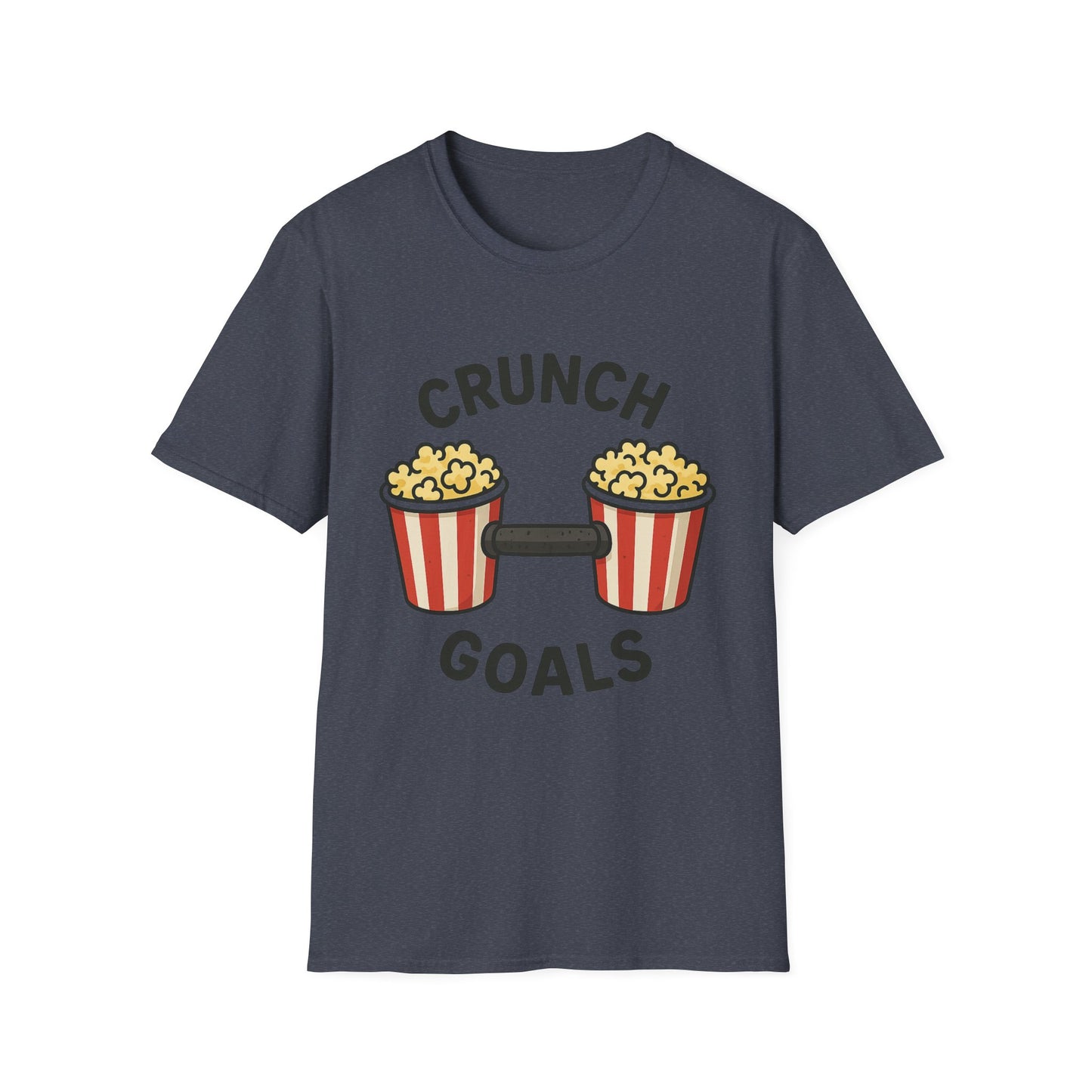Crunch Goals Popcorn Shirt – Funny Fitness Pun Tee – Retro Popcorn Lover T-Shirt for Movie Nights & Snack Fans