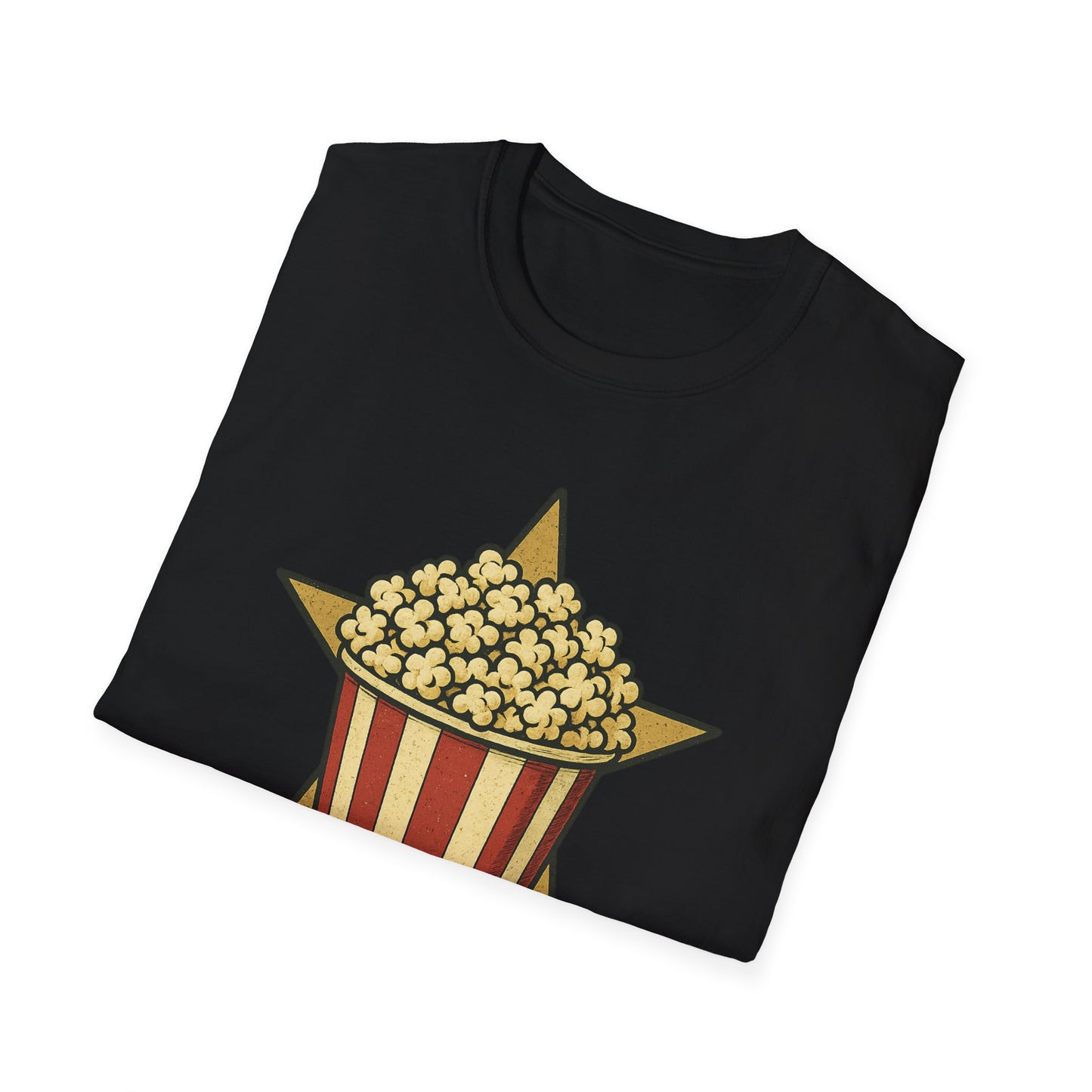 Snack Like a Star Popcorn Shirt – Funny Movie Night Tee – Retro Popcorn Bucket T-Shirt for Cinema Fans