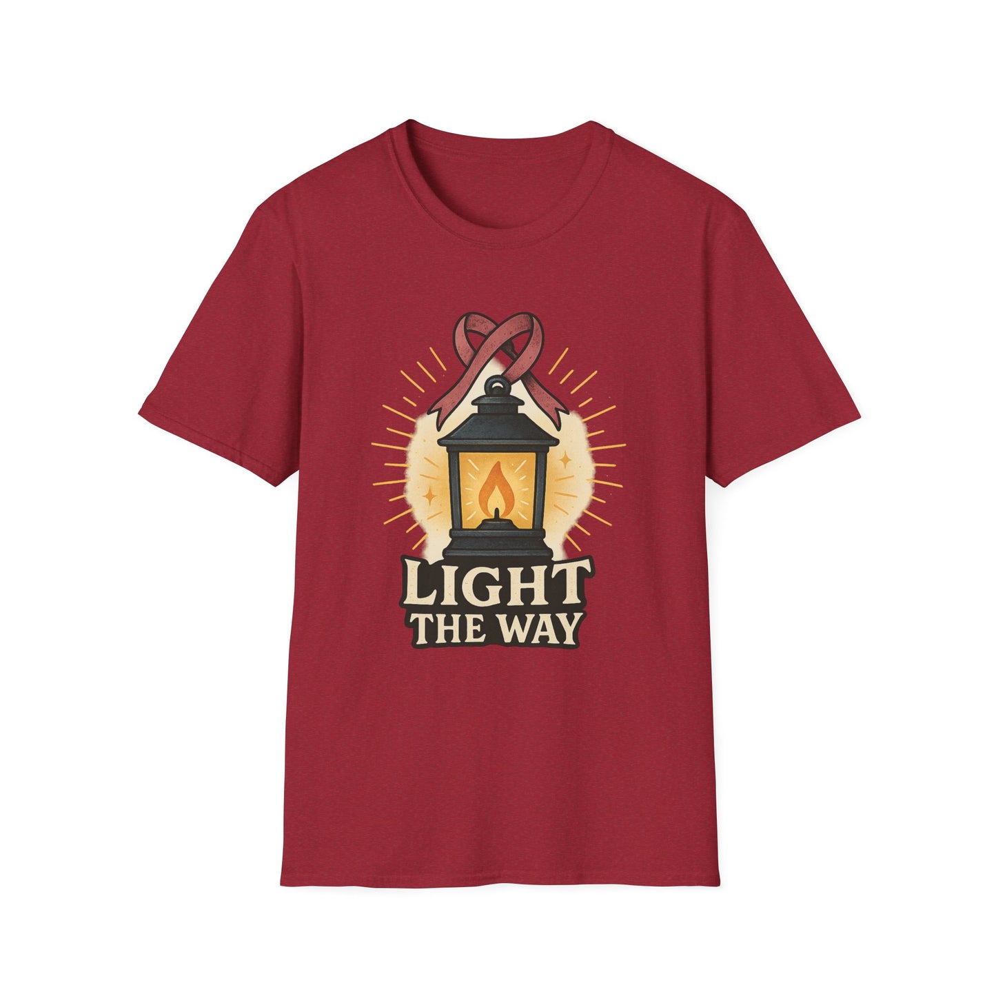 Light the Way Shirt | Breast Cancer Awareness Pink Ribbon Lantern Tee | Hope Support Survivor Fighter T-Shirt October Strong