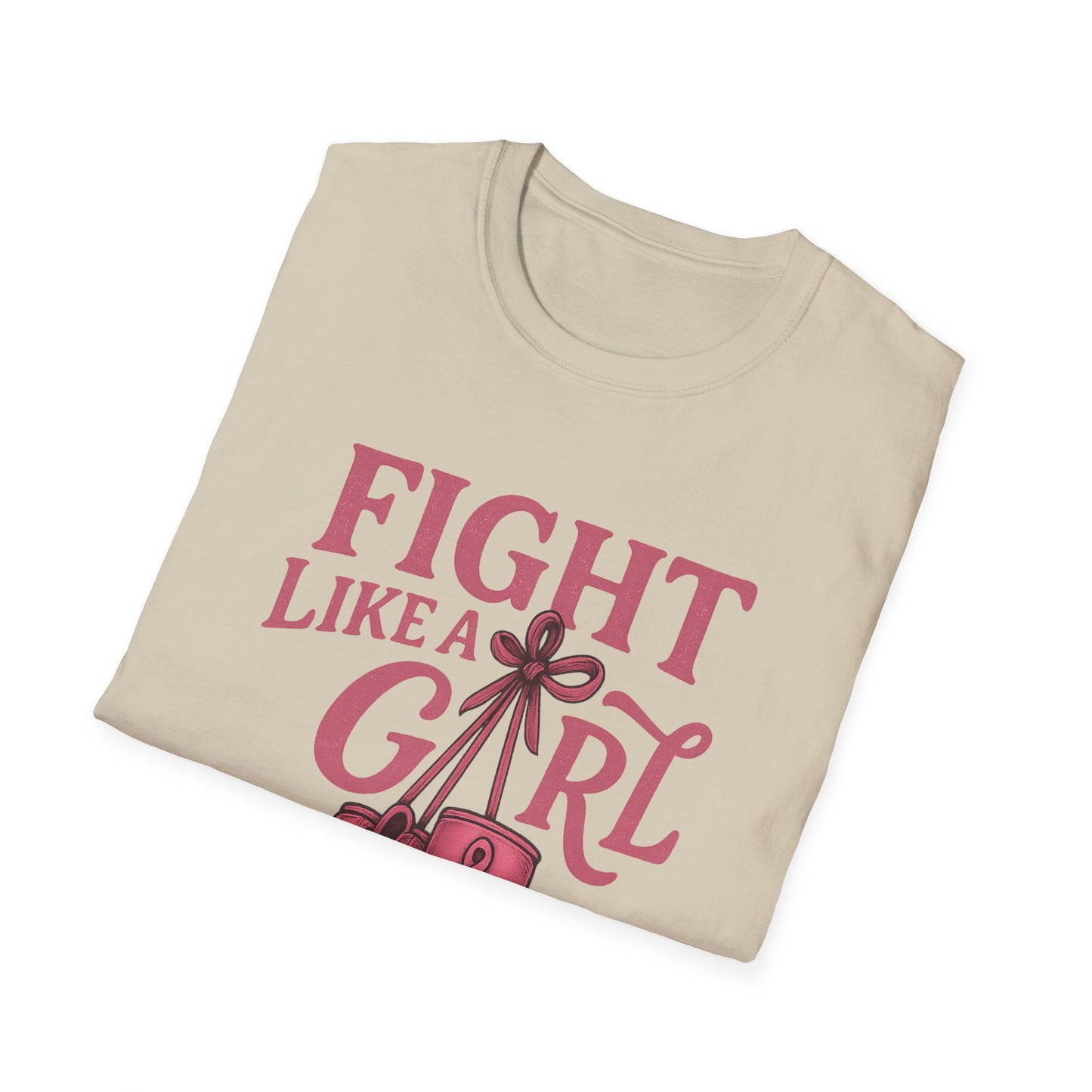Fight Like a Girl Shirt | Breast Cancer Awareness Boxing Gloves Tee | Pink Ribbon Strength Support T-Shirt Survivor Fighter