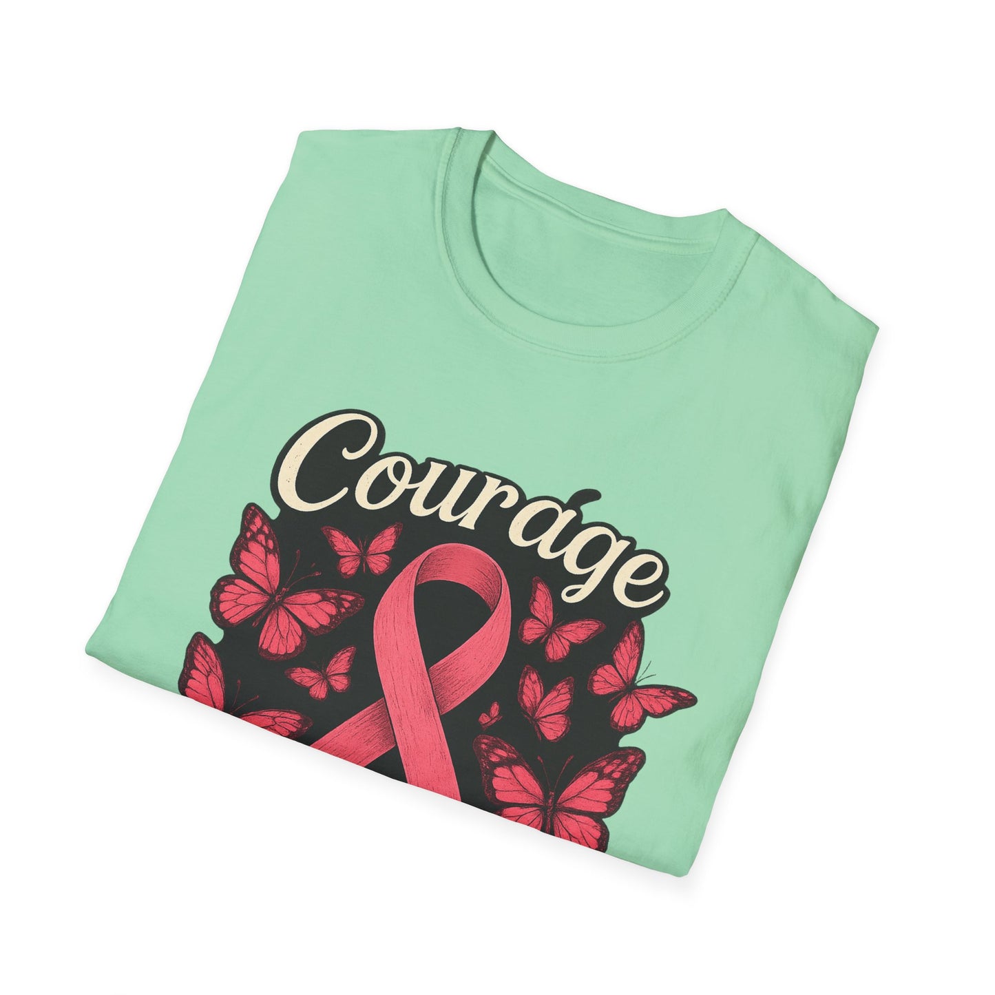 Courage Is Contagious Shirt | Breast Cancer Awareness Pink Ribbon Tee | Butterfly Hope Support Survivor Fighter T-Shirt October