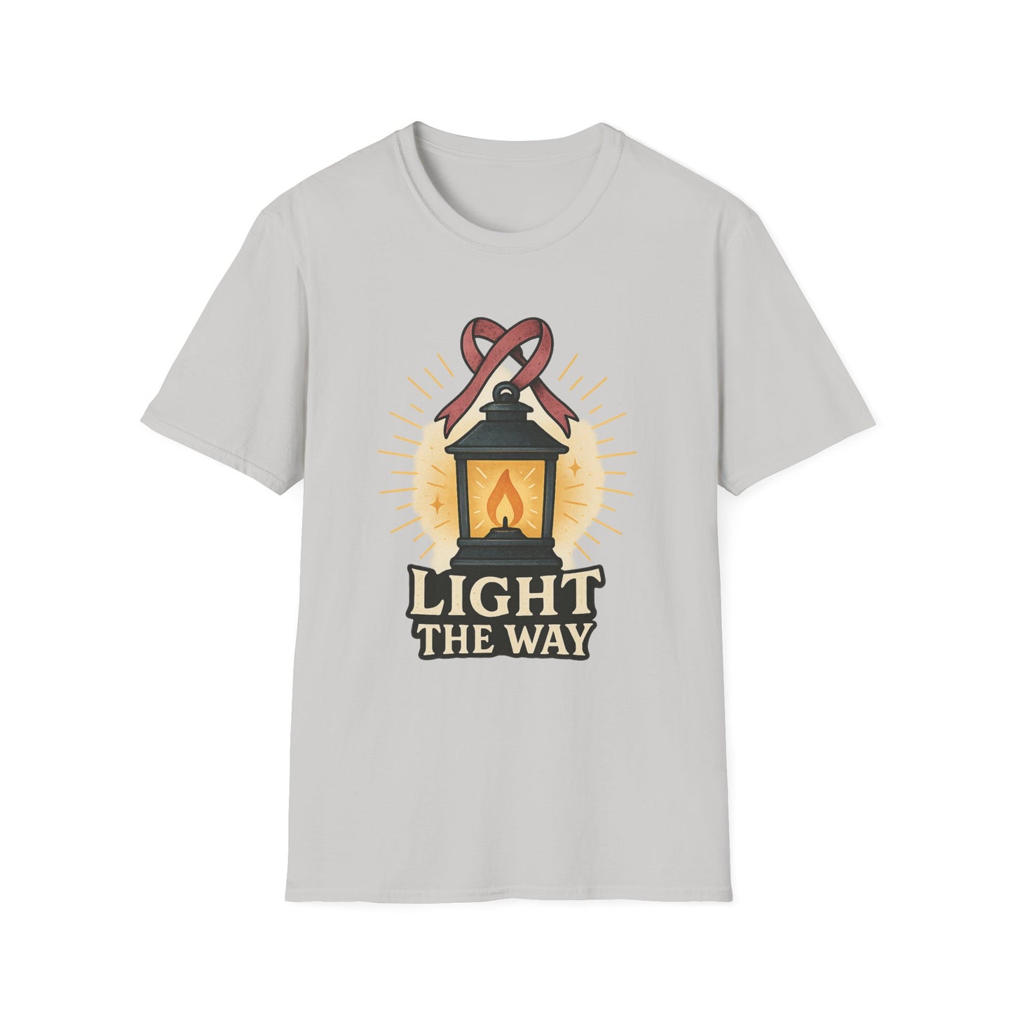 Light the Way Shirt | Breast Cancer Awareness Pink Ribbon Lantern Tee | Hope Support Survivor Fighter T-Shirt October Strong