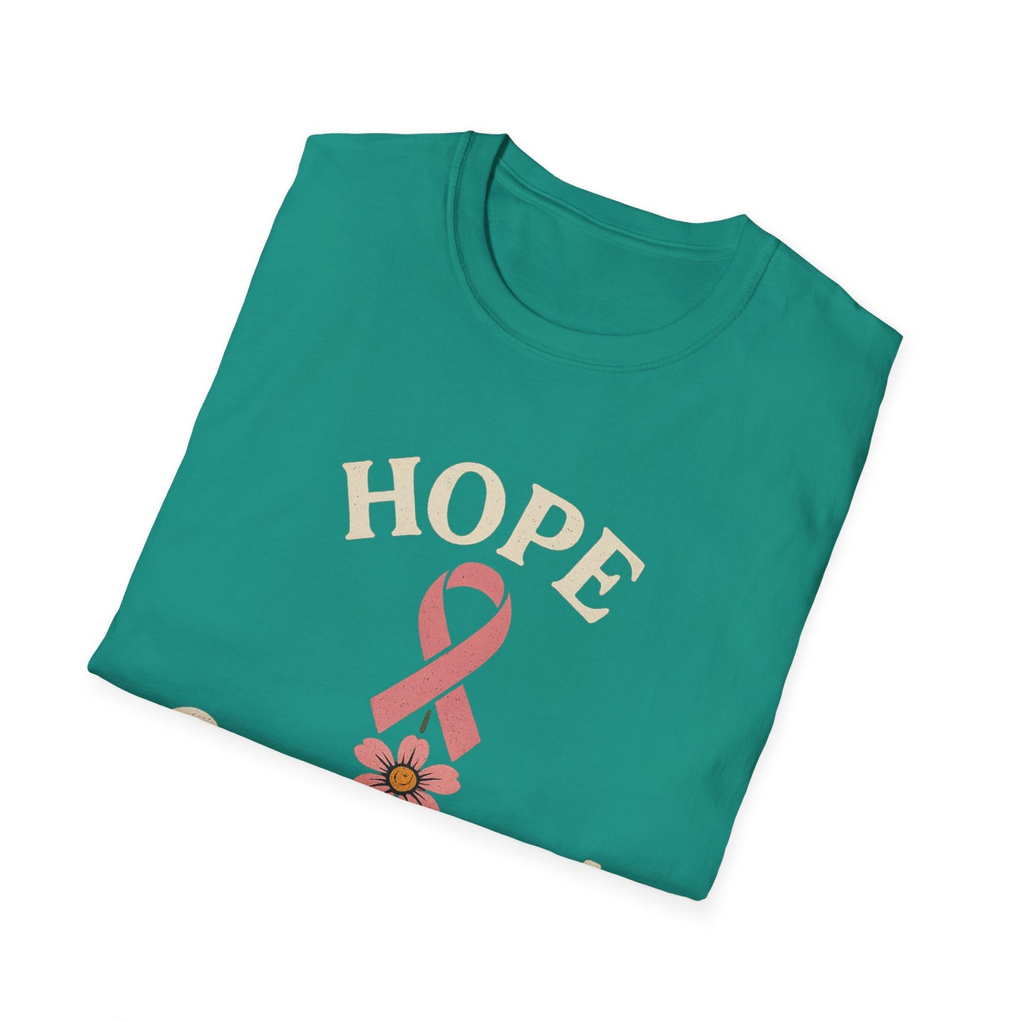 Hope Grows Here Shirt | Breast Cancer Awareness Pink Ribbon Flower Tee | Survivor Fighter Support October Strong T-Shirt