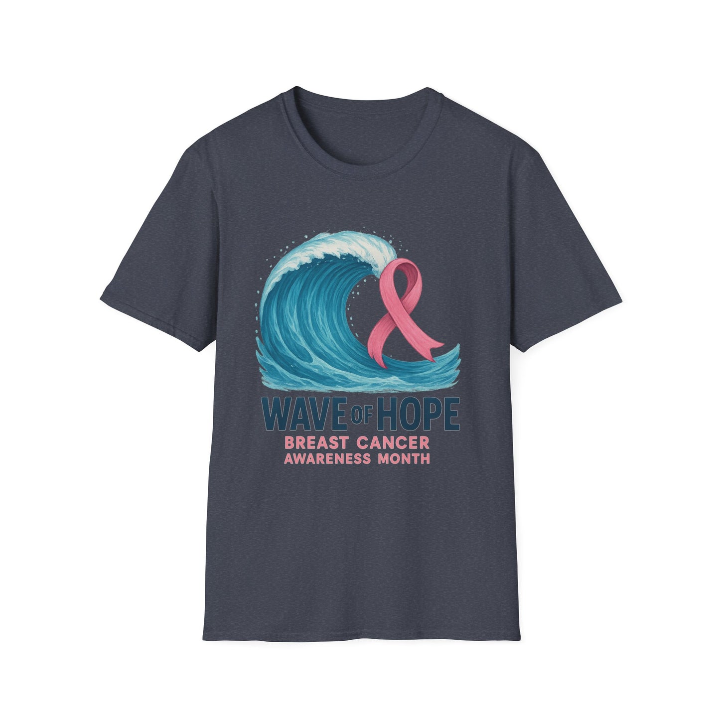 Wave of Hope Shirt | Breast Cancer Awareness Month Tee | Ocean Pink Ribbon Support Survivor Fighter T-Shirt October Strong
