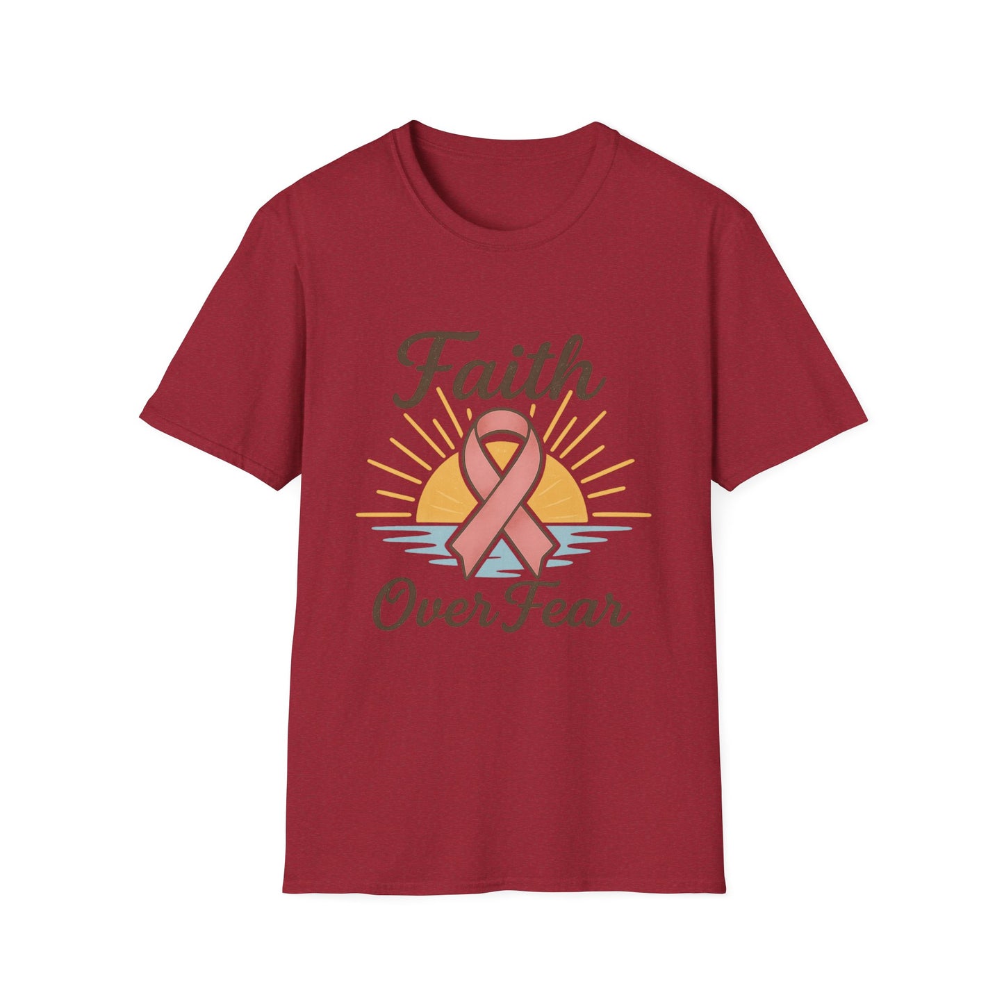 Faith Over Fear Shirt | Breast Cancer Awareness Pink Ribbon Tee | Inspirational Hope Support Survivor Fighter T-Shirt October
