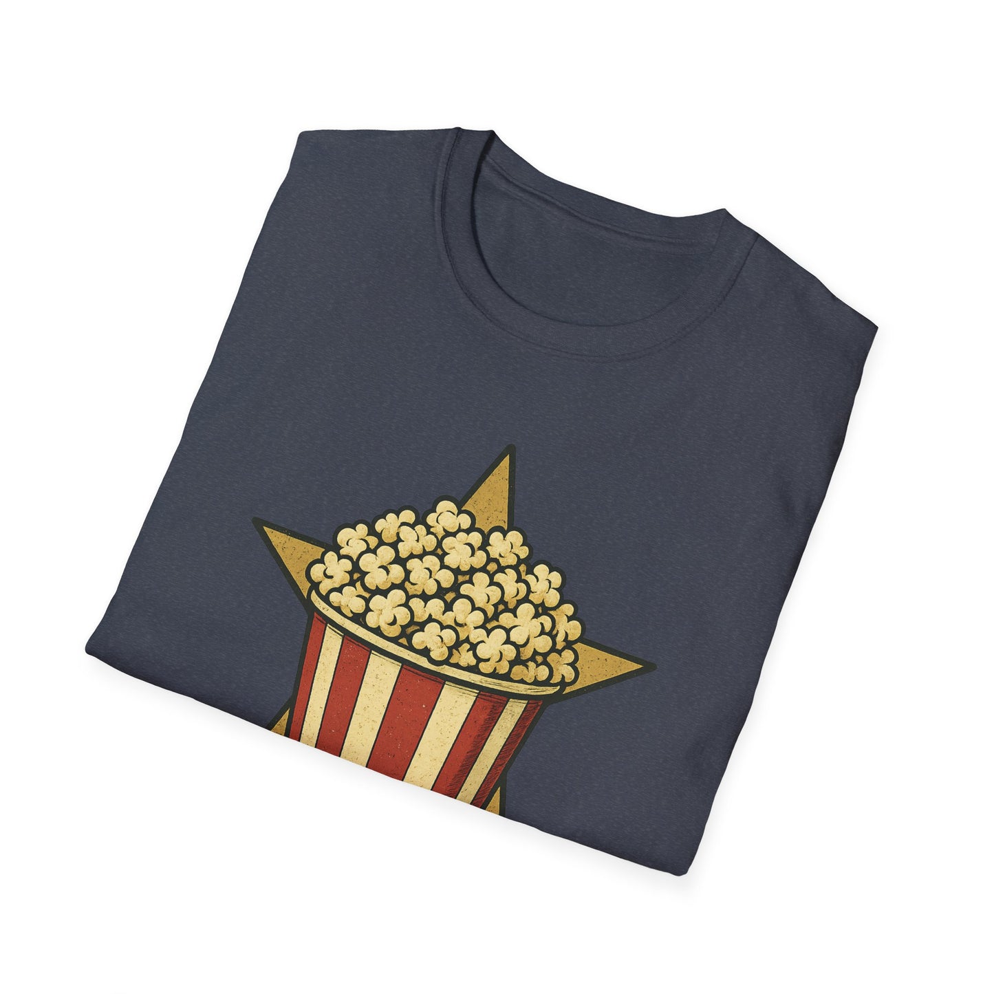 Snack Like a Star Popcorn Shirt – Funny Movie Night Tee – Retro Popcorn Bucket T-Shirt for Cinema Fans