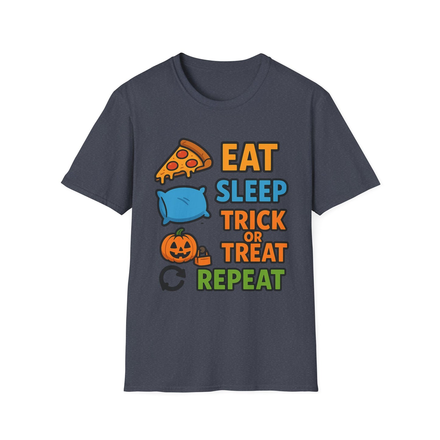 Eat Sleep Trick or Treat Repeat Shirt – Funny Halloween Candy Tee