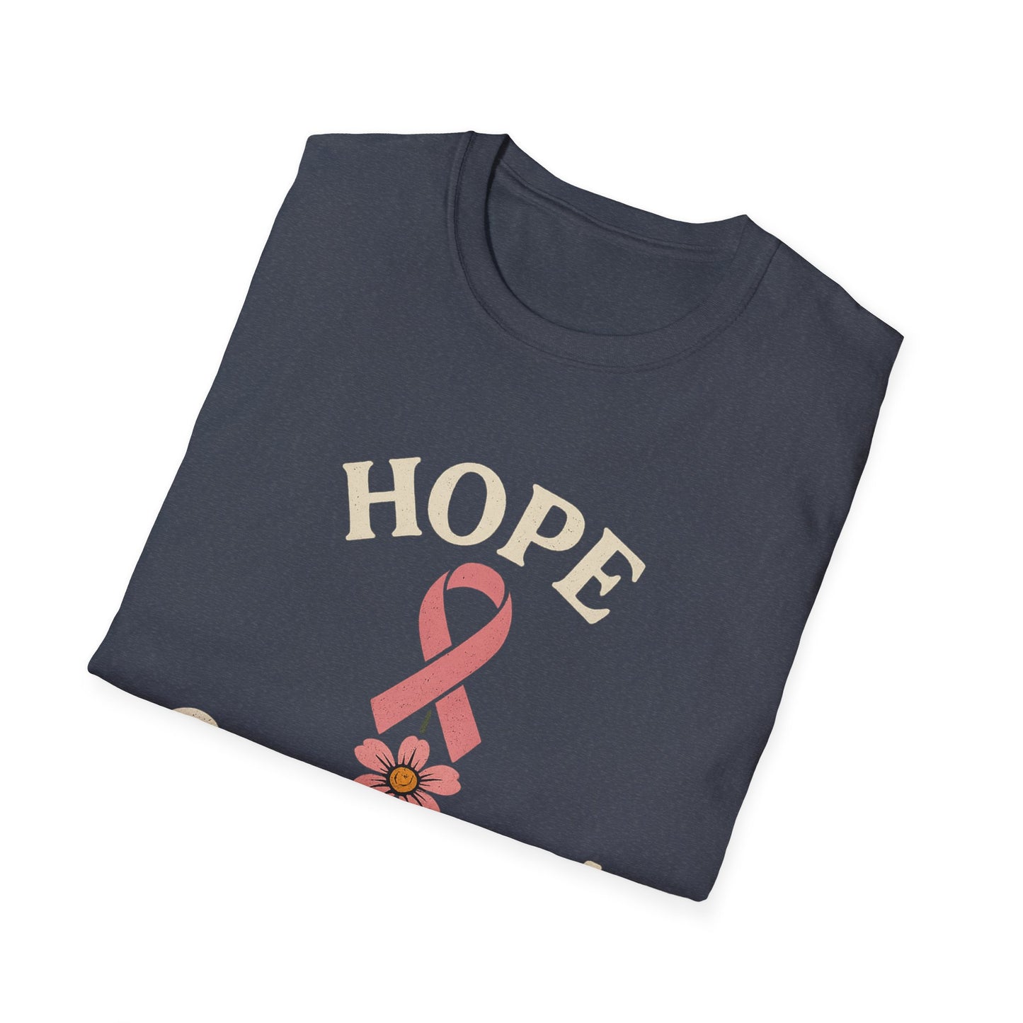 Hope Grows Here Shirt | Breast Cancer Awareness Pink Ribbon Flower Tee | Survivor Fighter Support October Strong T-Shirt