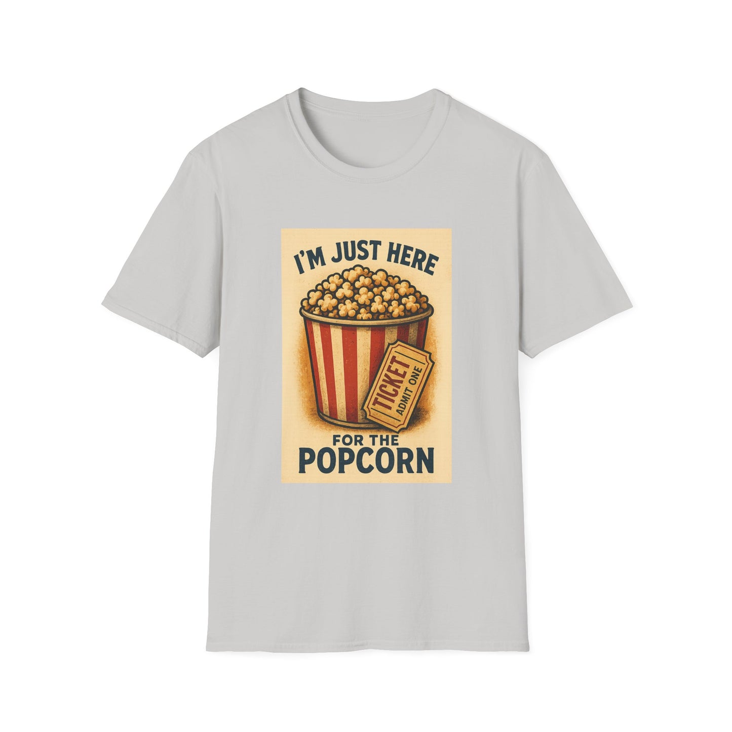 I’m Just Here for the Popcorn Shirt – Funny Movie Night Tee – Retro Popcorn Bucket T-Shirt for Theater & Film Fans