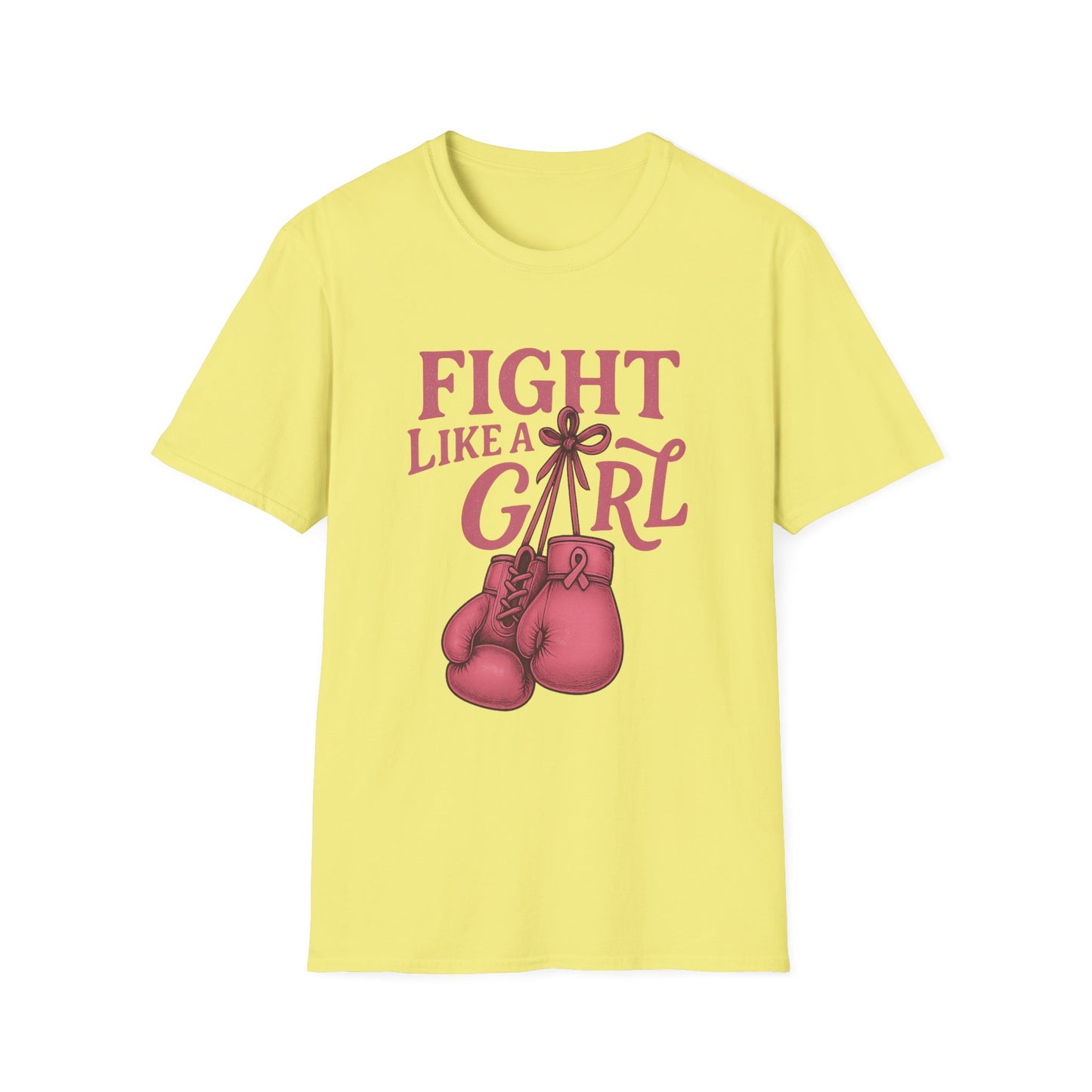 Fight Like a Girl Shirt | Breast Cancer Awareness Boxing Gloves Tee | Pink Ribbon Strength Support T-Shirt Survivor Fighter
