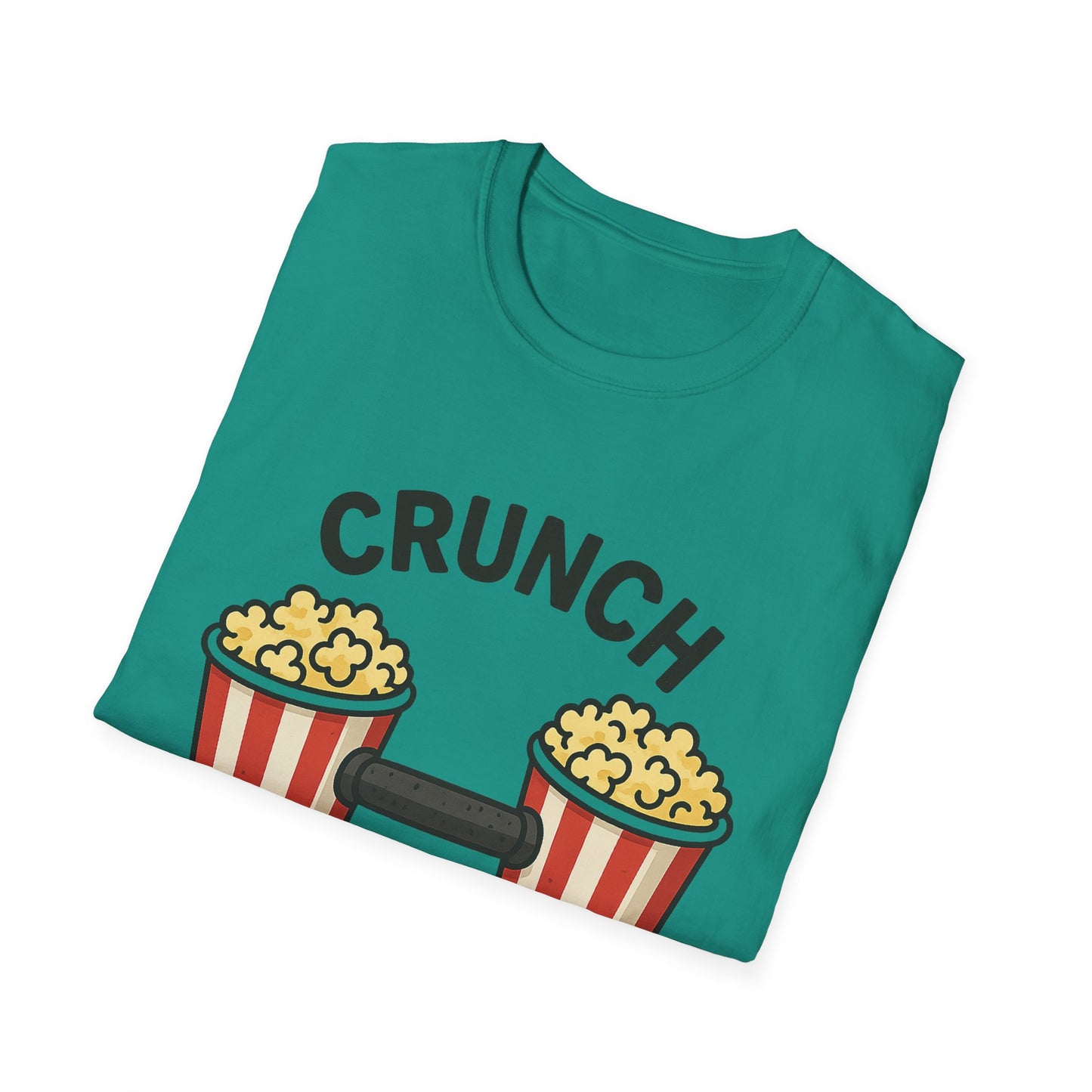 Crunch Goals Popcorn Shirt – Funny Fitness Pun Tee – Retro Popcorn Lover T-Shirt for Movie Nights & Snack Fans