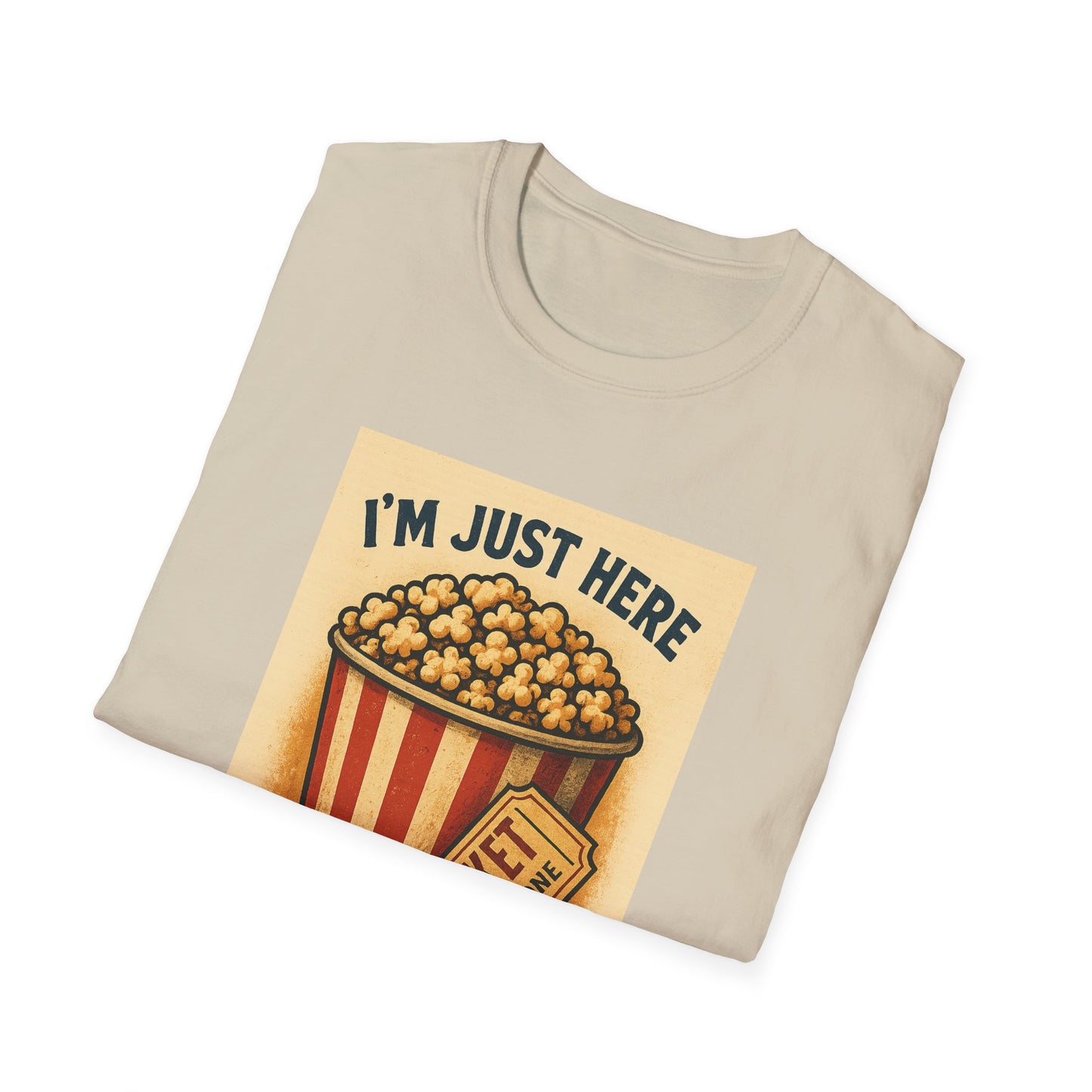I’m Just Here for the Popcorn Shirt – Funny Movie Night Tee – Retro Popcorn Bucket T-Shirt for Theater & Film Fans