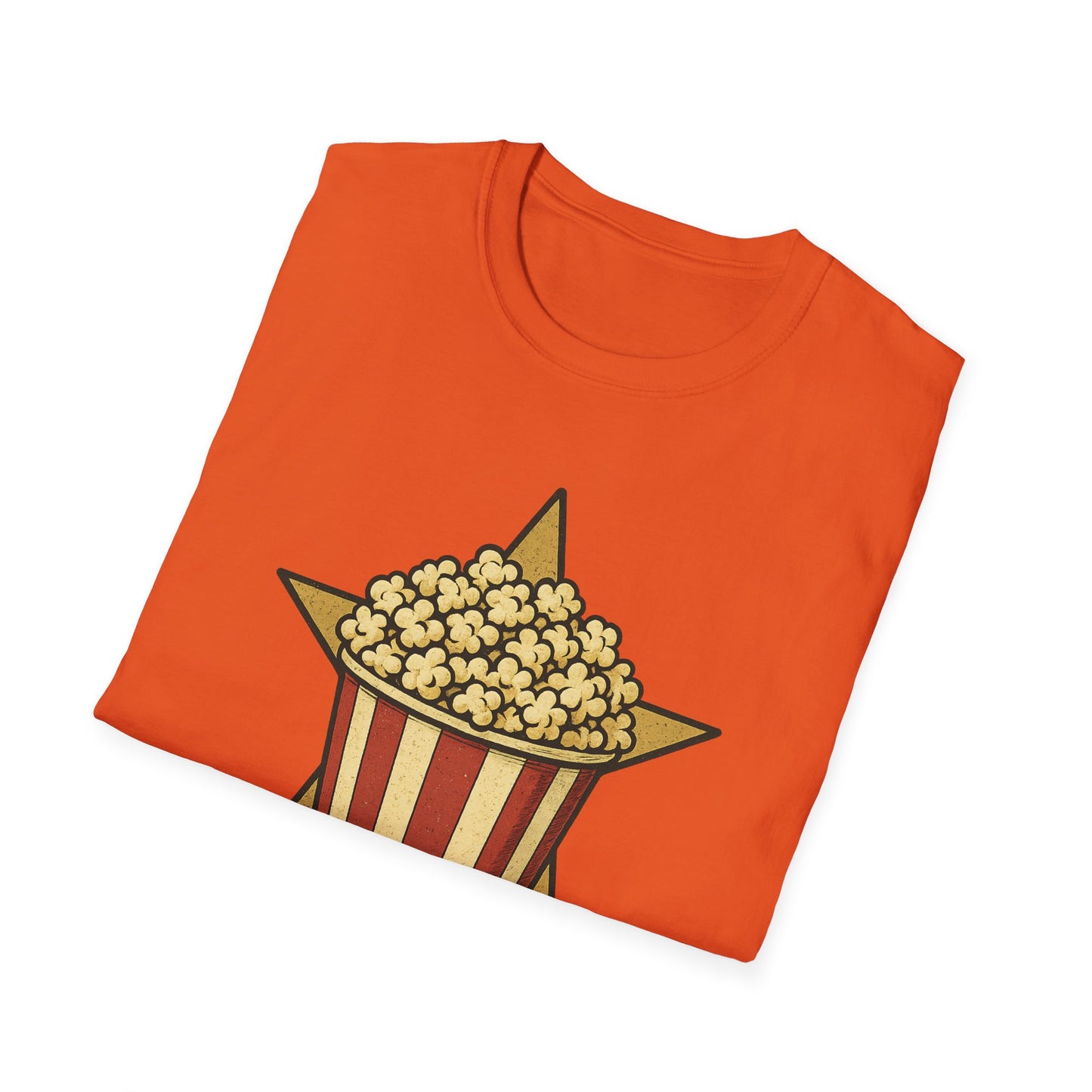 Snack Like a Star Popcorn Shirt – Funny Movie Night Tee – Retro Popcorn Bucket T-Shirt for Cinema Fans