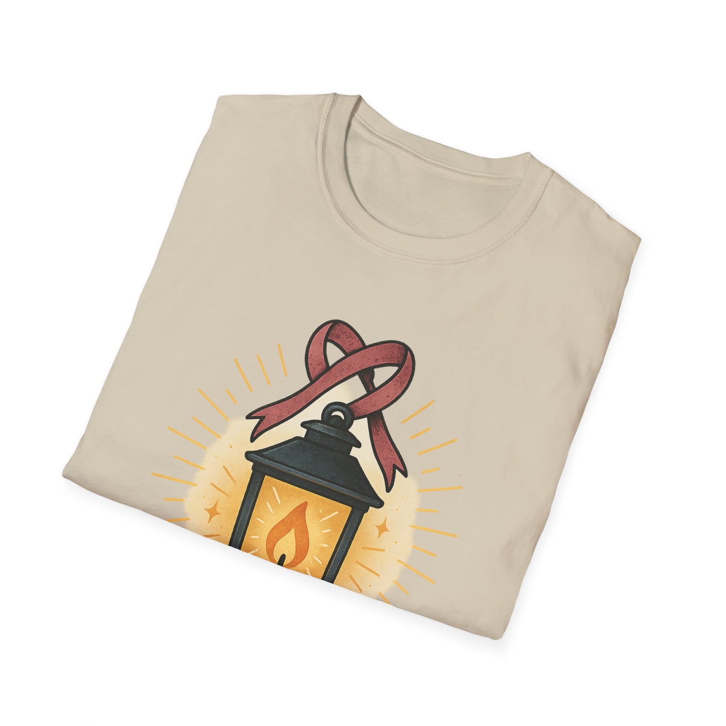 Light the Way Shirt | Breast Cancer Awareness Pink Ribbon Lantern Tee | Hope Support Survivor Fighter T-Shirt October Strong