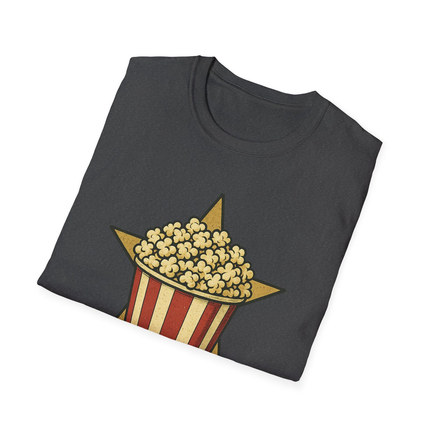Snack Like a Star Popcorn Shirt – Funny Movie Night Tee – Retro Popcorn Bucket T-Shirt for Cinema Fans
