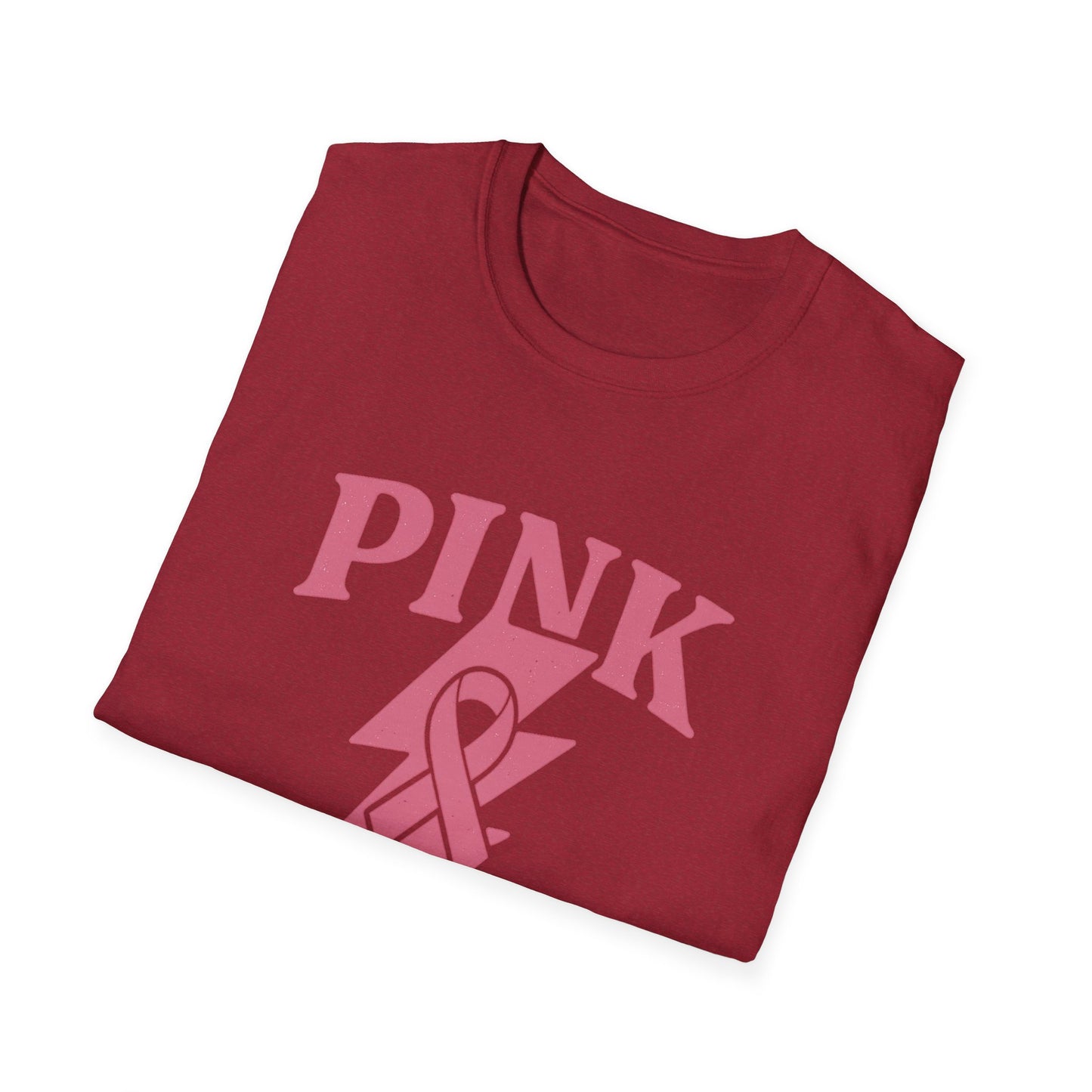 Pink Power Shirt | Breast Cancer Awareness Lightning Ribbon Tee | Survivor Fighter Strong Support Hope T-Shirt October Month