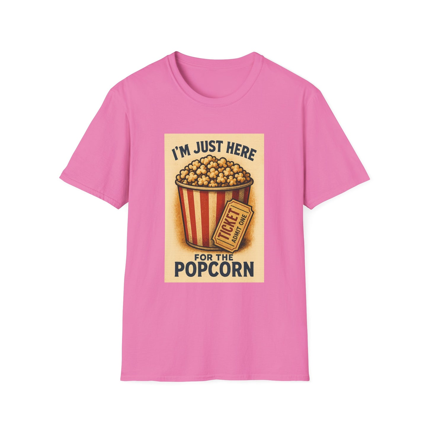 I’m Just Here for the Popcorn Shirt – Funny Movie Night Tee – Retro Popcorn Bucket T-Shirt for Theater & Film Fans