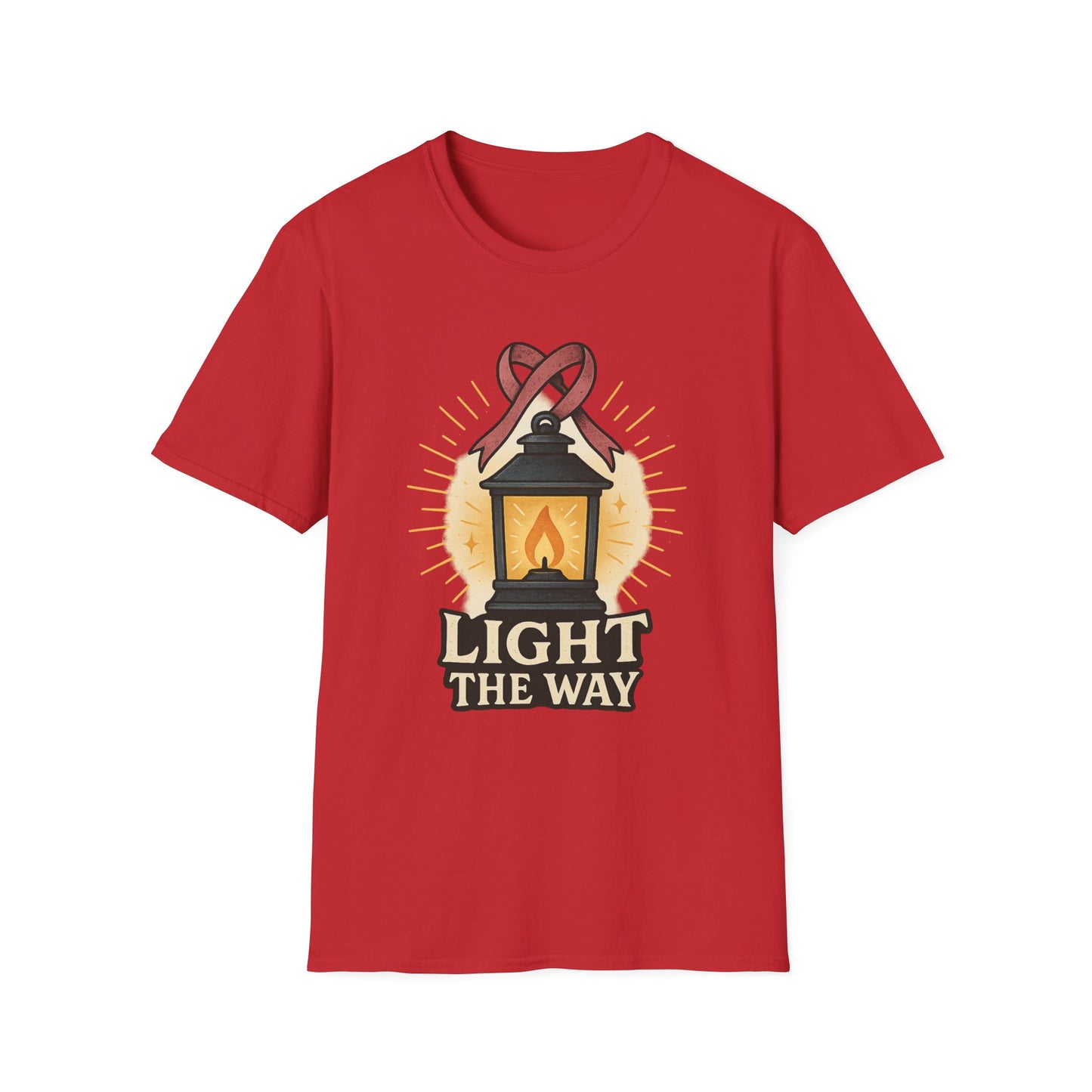 Light the Way Shirt | Breast Cancer Awareness Pink Ribbon Lantern Tee | Hope Support Survivor Fighter T-Shirt October Strong