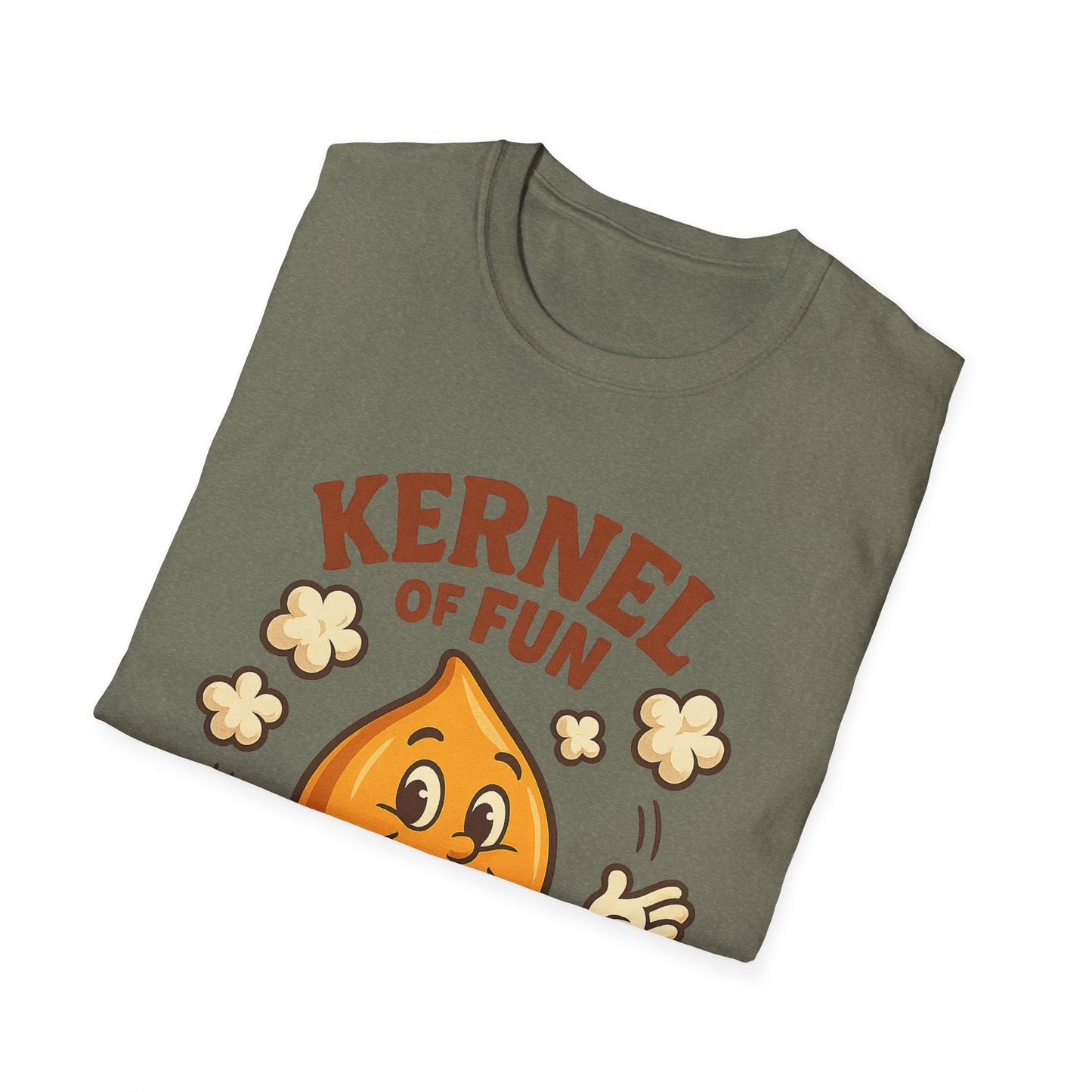 Kernel of Fun Popcorn Shirt – Cute Cartoon Snack Tee – Funny Popcorn Lover T-Shirt for Movie Nights & Cinema Fans
