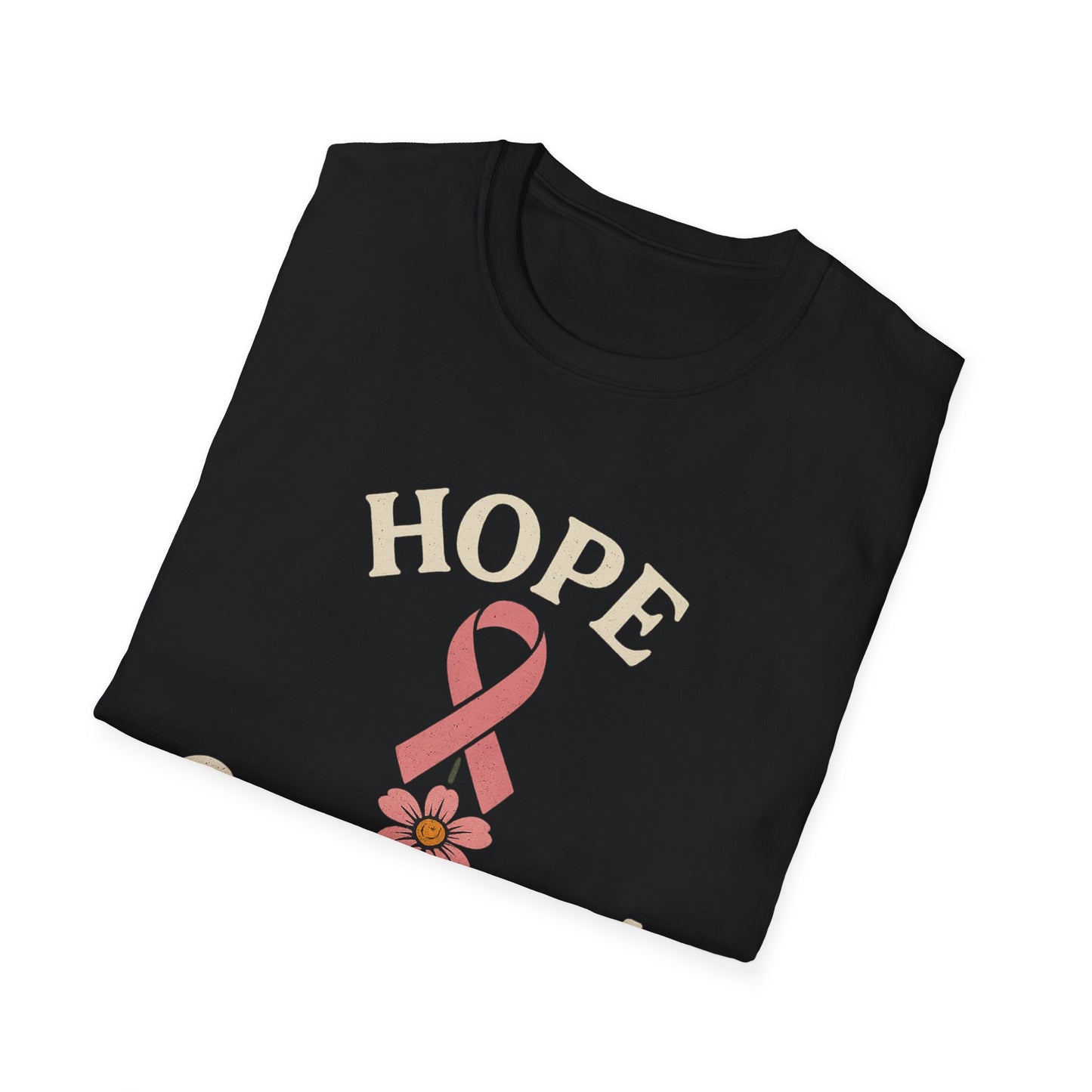 Hope Grows Here Shirt | Breast Cancer Awareness Pink Ribbon Flower Tee | Survivor Fighter Support October Strong T-Shirt