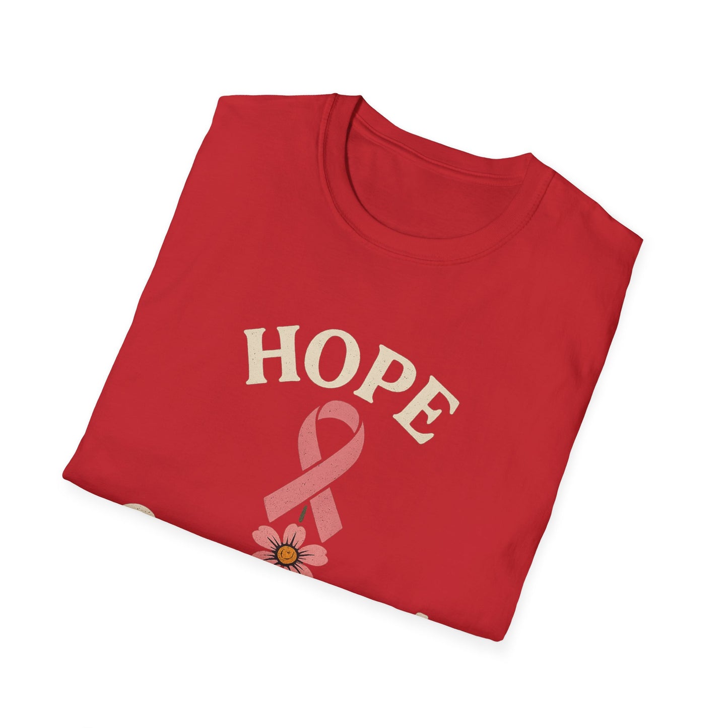 Hope Grows Here Shirt | Breast Cancer Awareness Pink Ribbon Flower Tee | Survivor Fighter Support October Strong T-Shirt