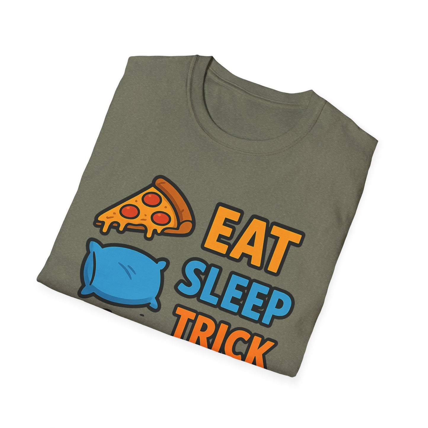 Eat Sleep Trick or Treat Repeat Shirt – Funny Halloween Candy Tee