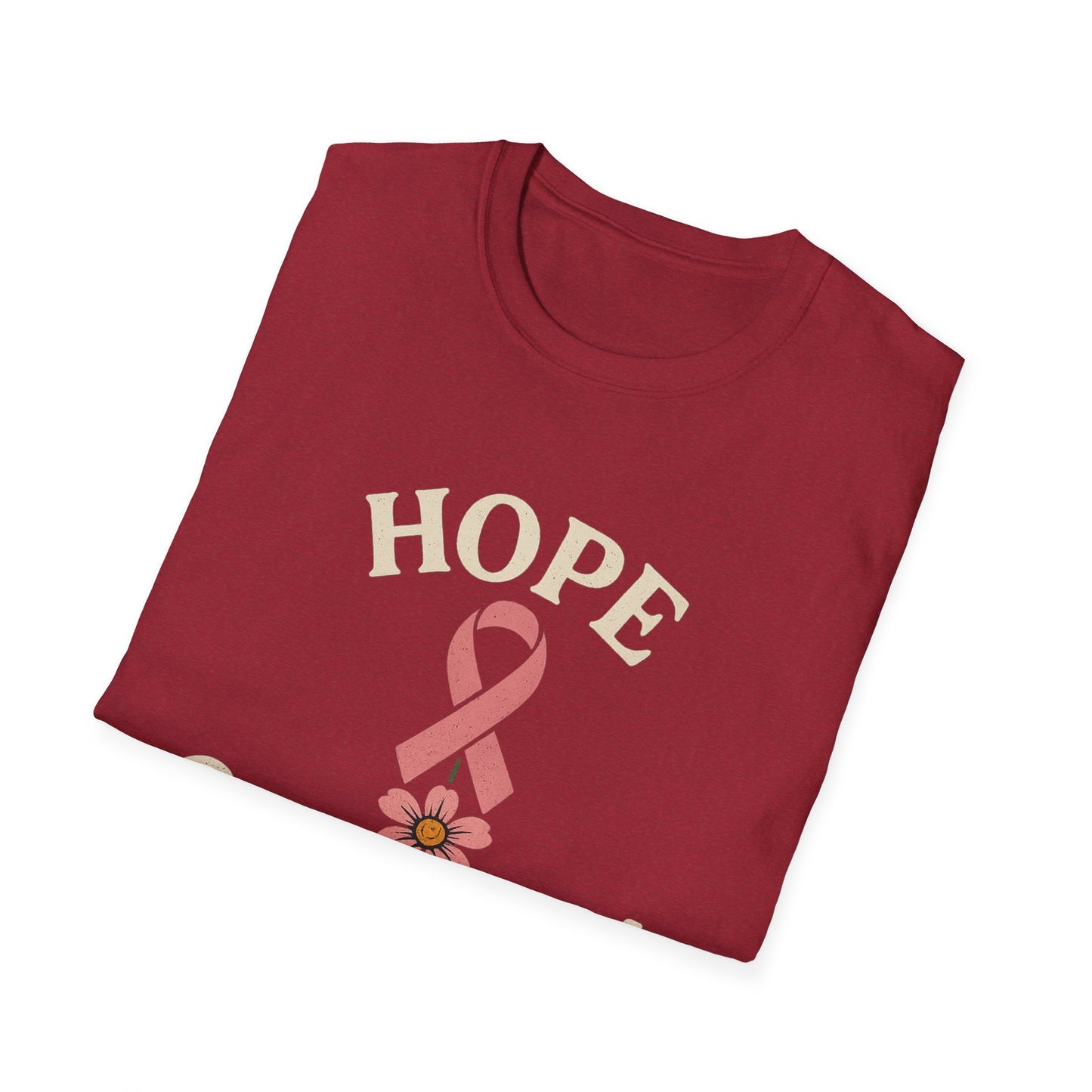 Hope Grows Here Shirt | Breast Cancer Awareness Pink Ribbon Flower Tee | Survivor Fighter Support October Strong T-Shirt