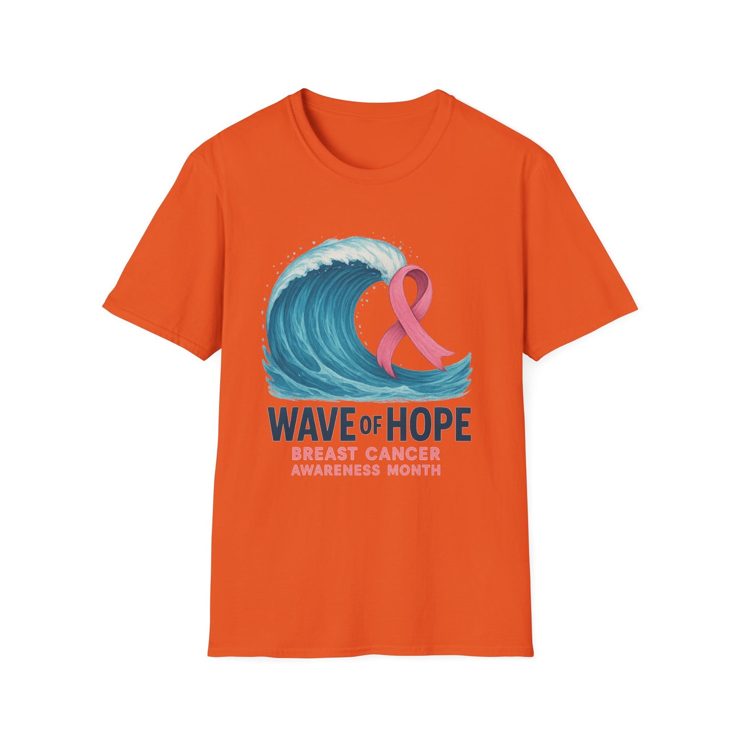 Wave of Hope Shirt | Breast Cancer Awareness Month Tee | Ocean Pink Ribbon Support Survivor Fighter T-Shirt October Strong