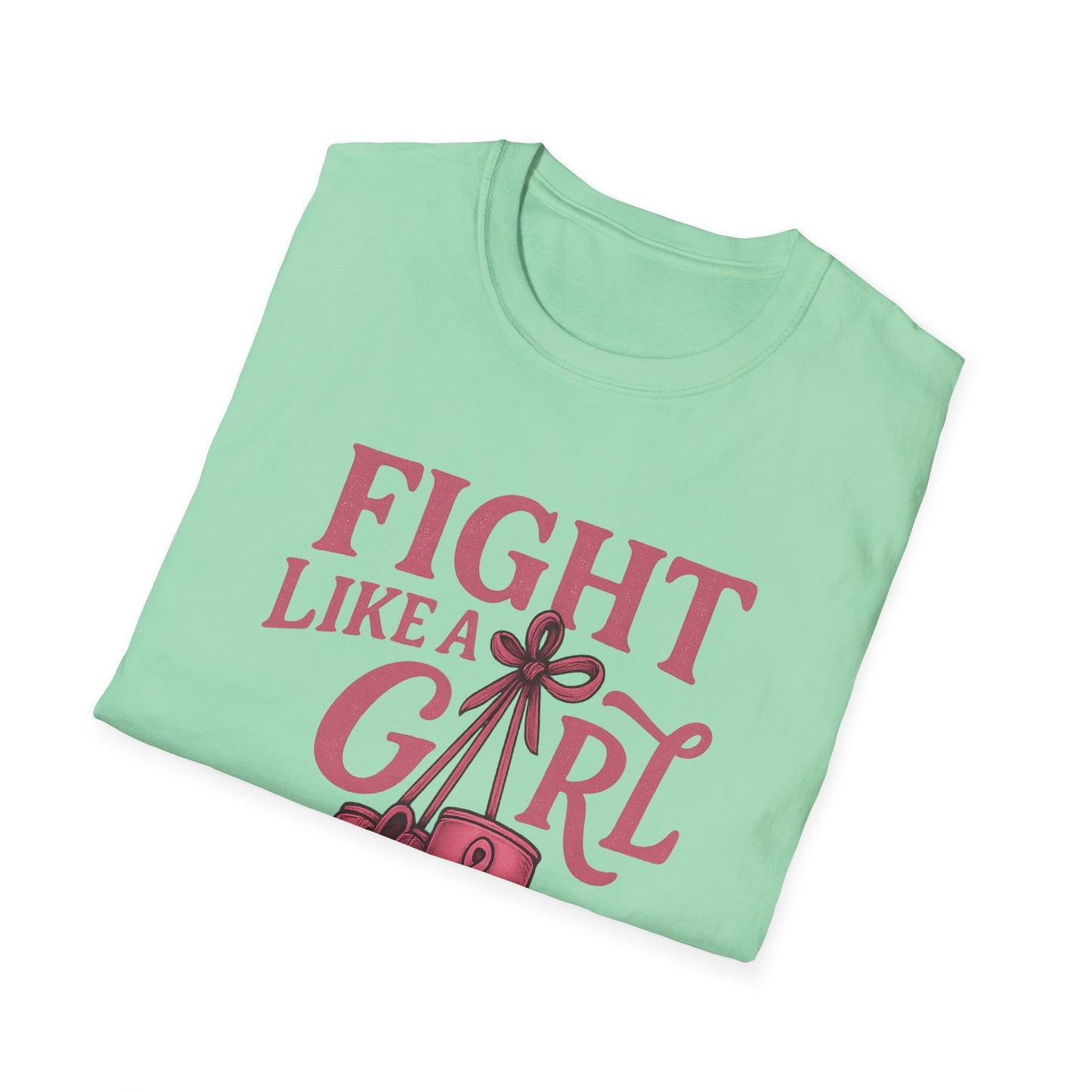 Fight Like a Girl Shirt | Breast Cancer Awareness Boxing Gloves Tee | Pink Ribbon Strength Support T-Shirt Survivor Fighter