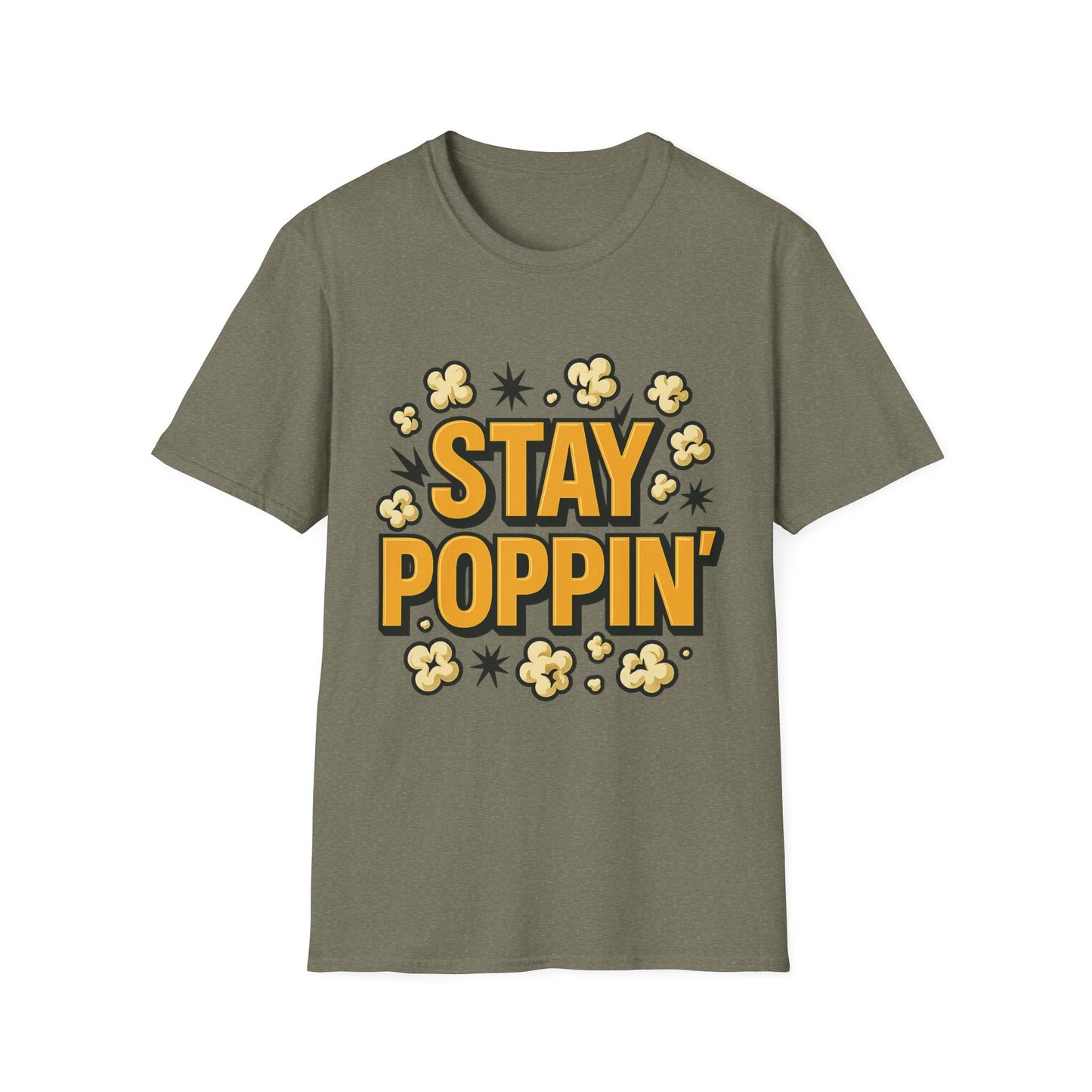 Stay Poppin’ Popcorn Shirt – Funny Retro Snack Tee – Movie Night T-Shirt for Popcorn Lovers & Film Fans