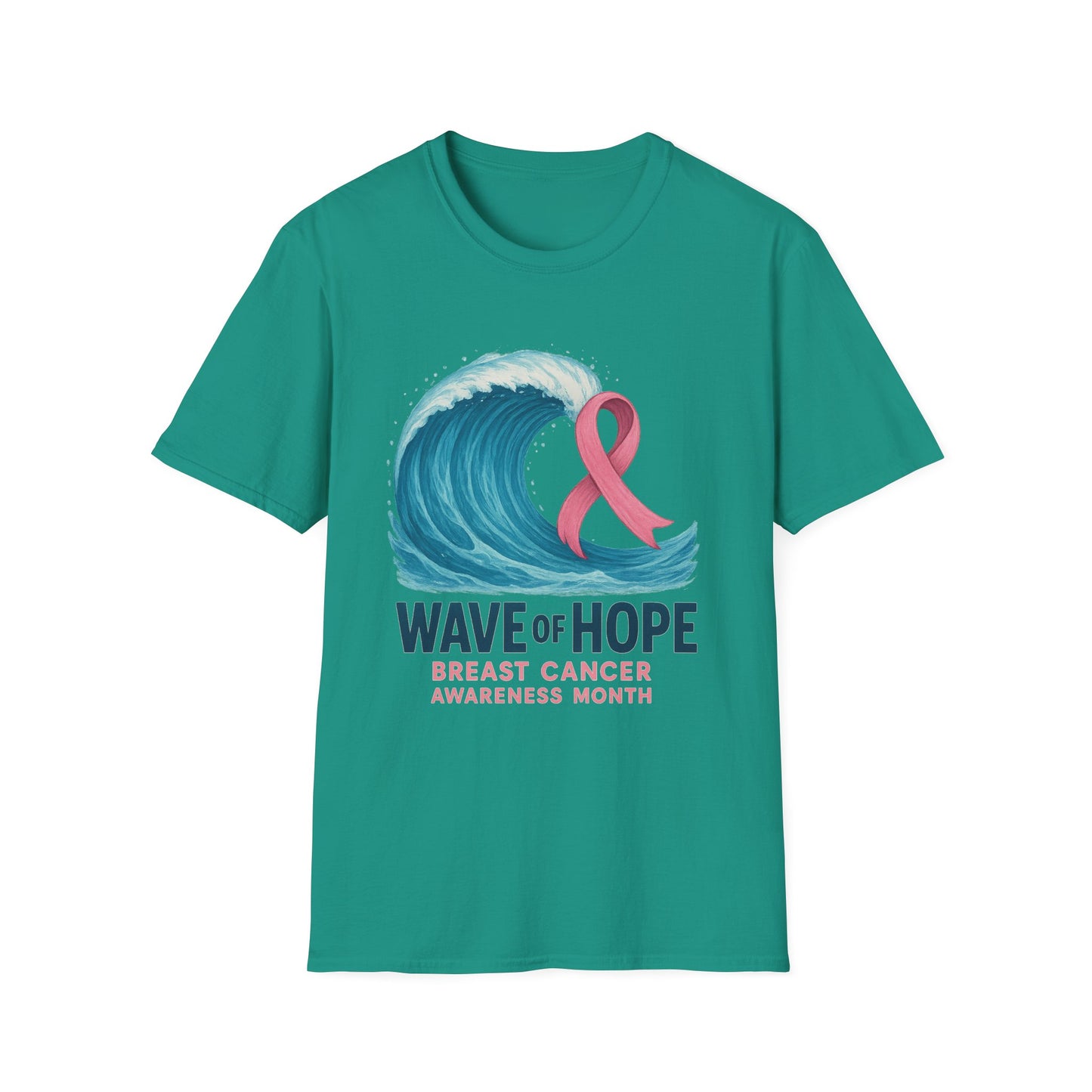 Wave of Hope Shirt | Breast Cancer Awareness Month Tee | Ocean Pink Ribbon Support Survivor Fighter T-Shirt October Strong