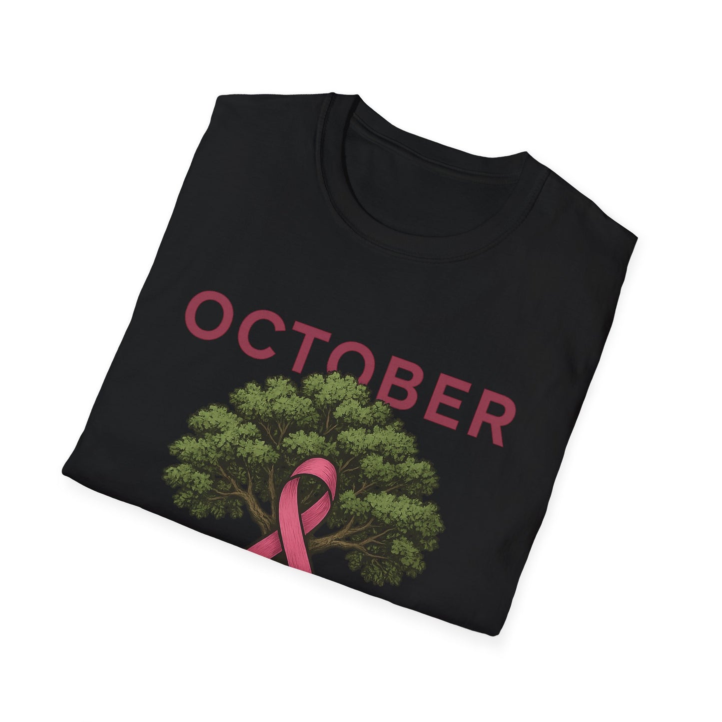 October Strong Shirt | Breast Cancer Awareness Pink Ribbon Tree Tee | Survivor Fighter Support T-Shirt Hope Strength Courage